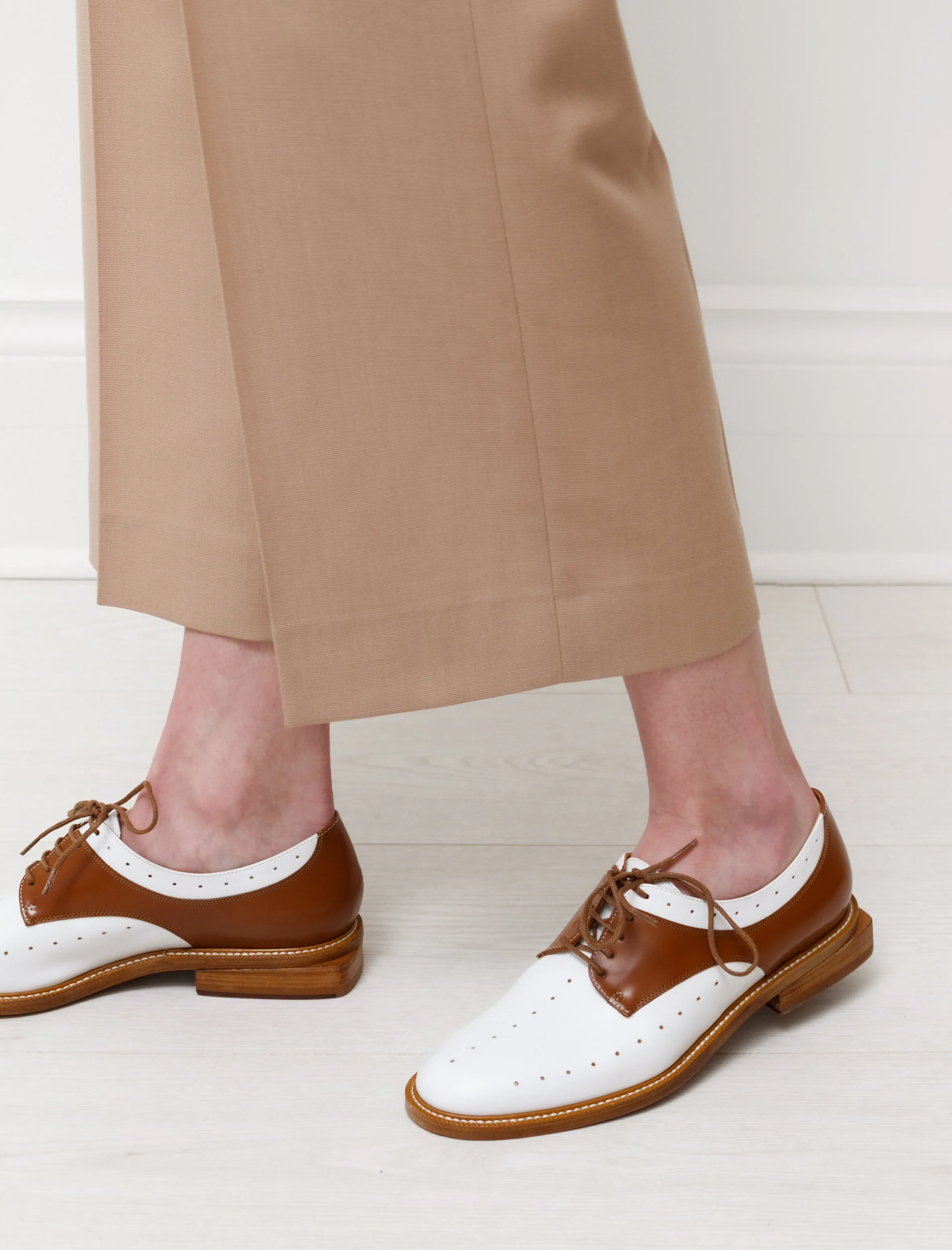 Roxie Saddle Shoe White/Wood sold by SHOP NEIGHBOR