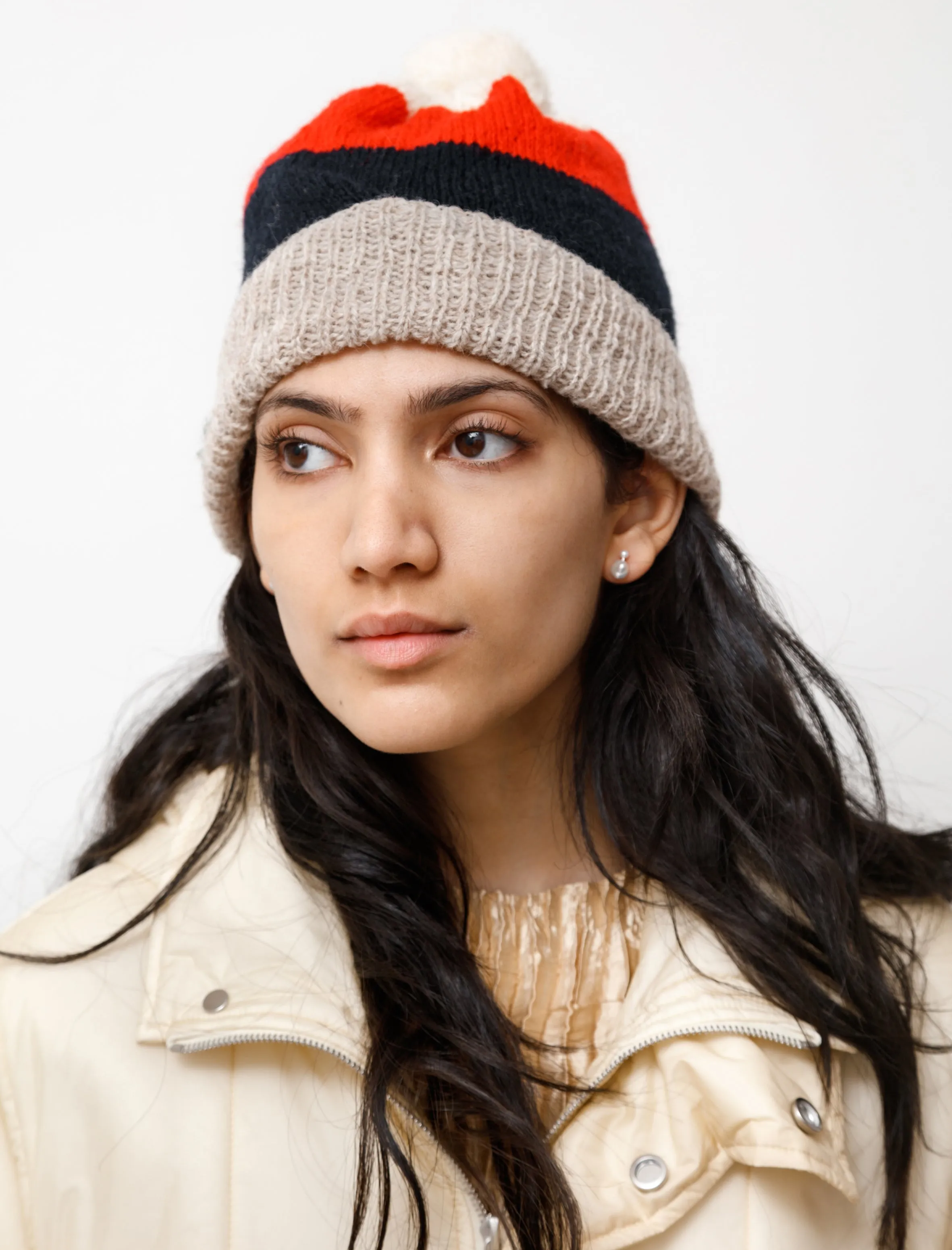 Fine Handknit Hat Bold Stripe Red/Navy sold by SHOP NEIGHBOR product image thumbnail 2