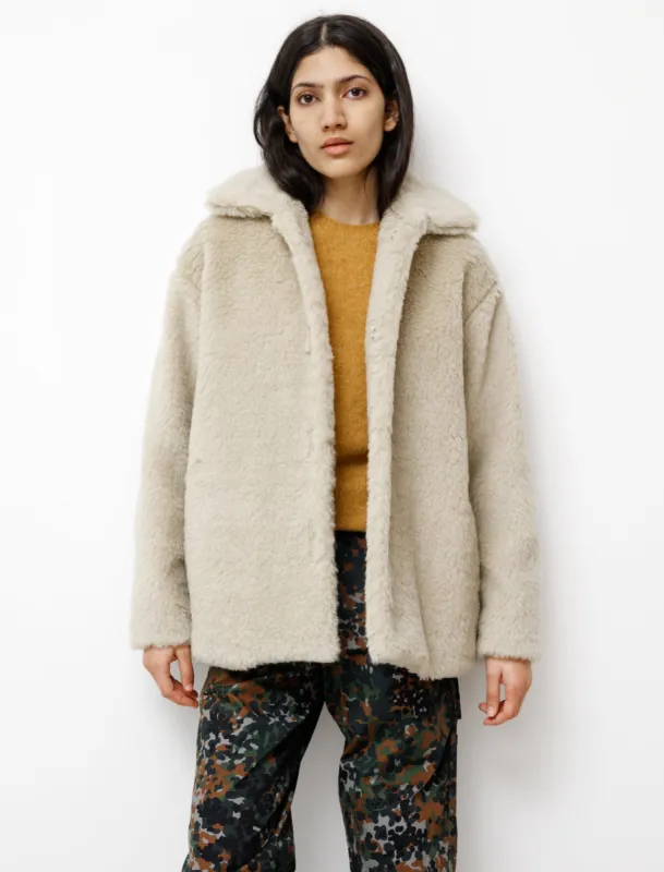 Shetland Wool Boa Blouson Lime Beige sold by SHOP NEIGHBOR