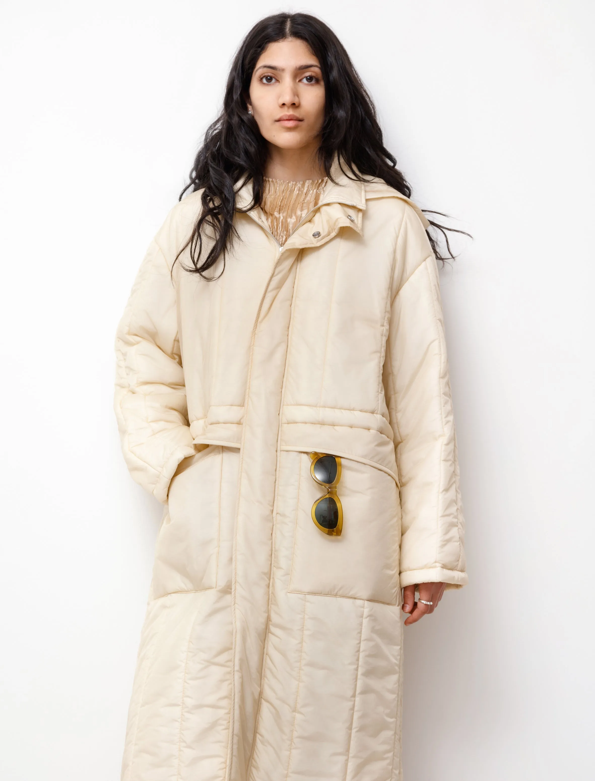 Super Light Airy Nylon Padded Coat Ivory sold by SHOP NEIGHBOR product image thumbnail 4