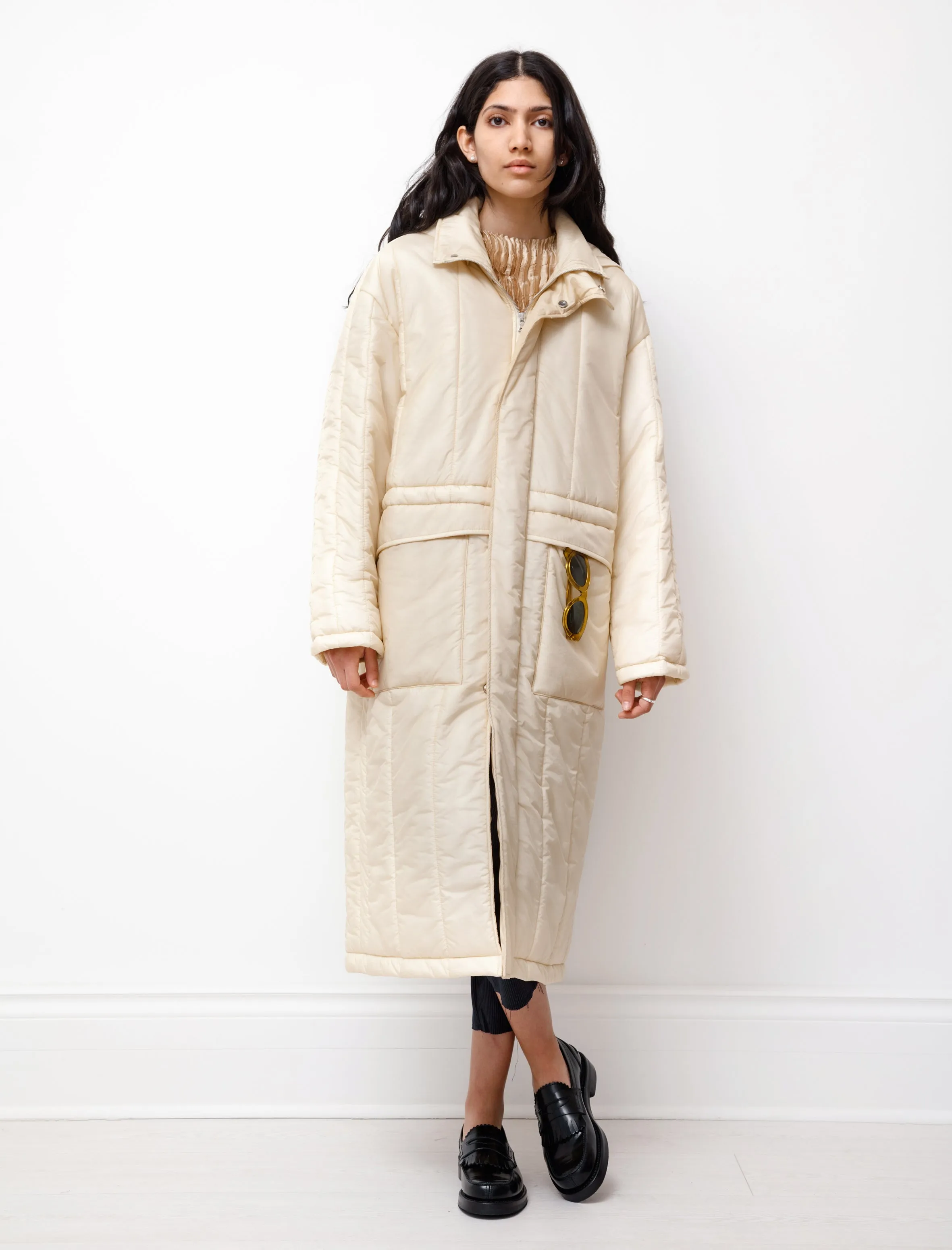 Super Light Airy Nylon Padded Coat Ivory sold by SHOP NEIGHBOR product image thumbnail 3