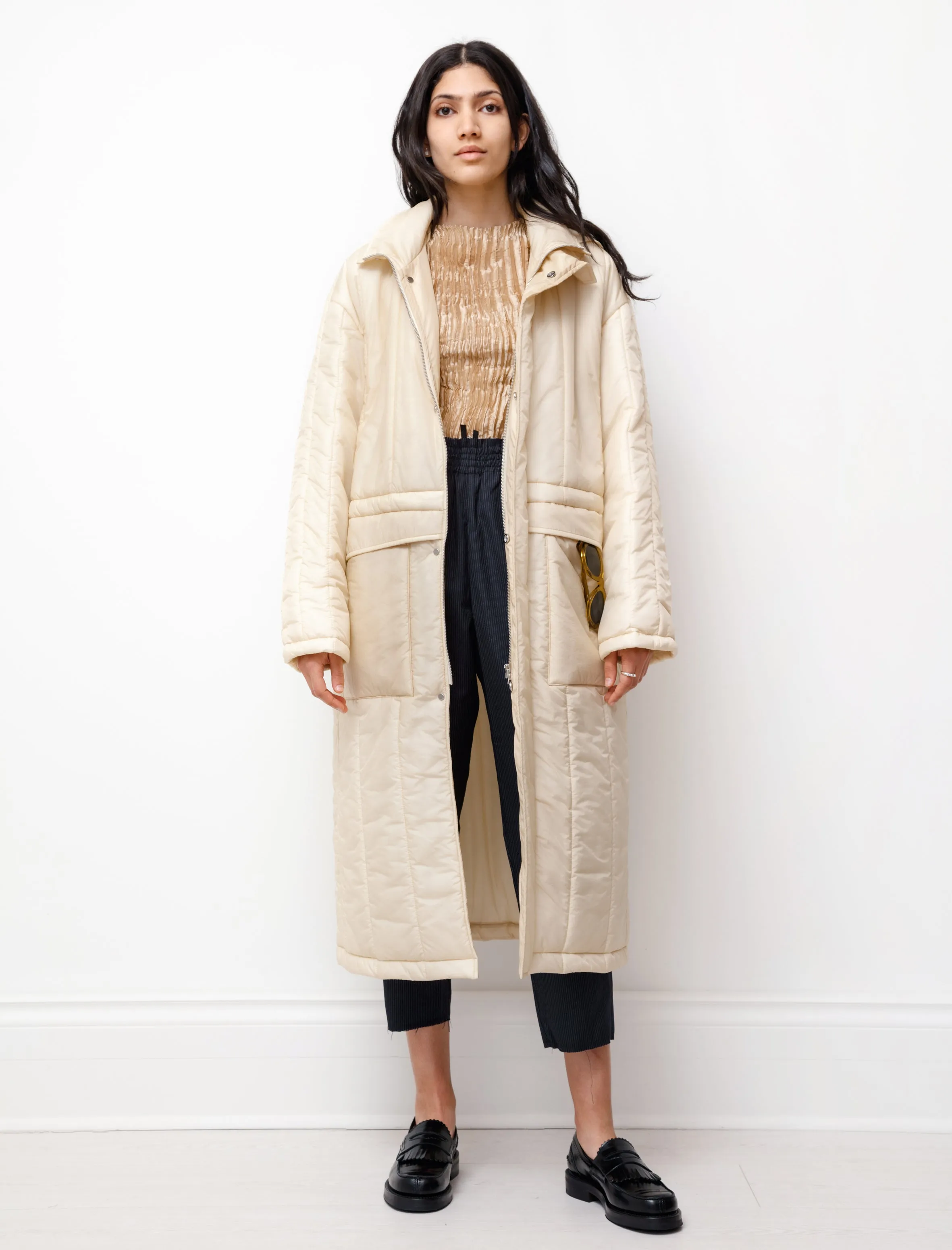 Super Light Airy Nylon Padded Coat Ivory sold by SHOP NEIGHBOR
