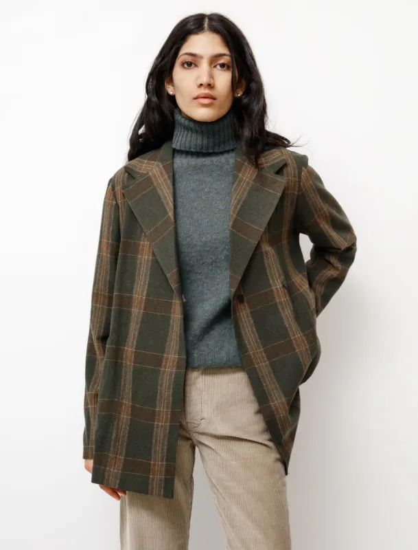 Overlap Blazer Green Columbia Check made by Our Legacy Womens