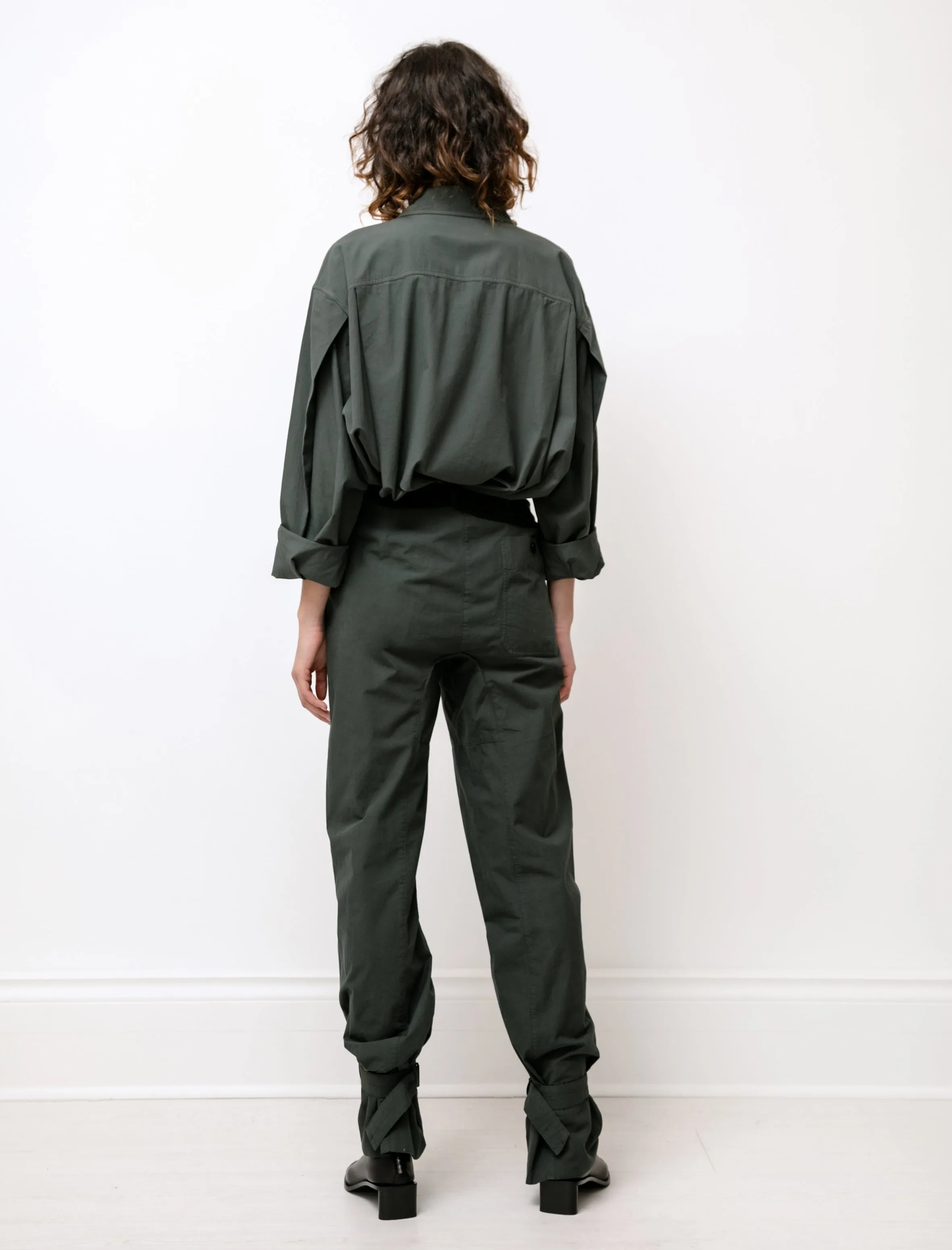 Pleated Pants with Straps Deep Forest sold by SHOP NEIGHBOR product image thumbnail 4