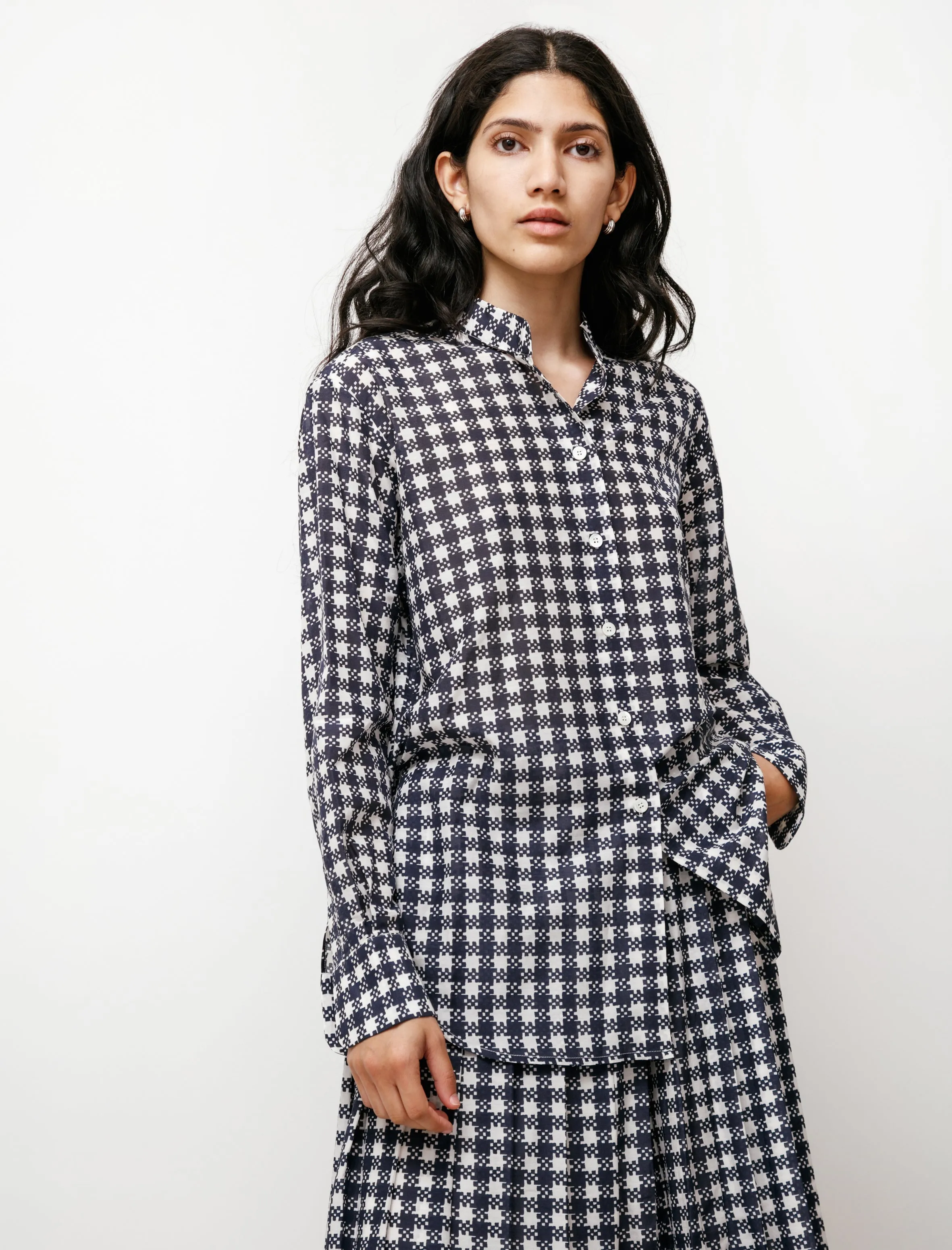 Oversize Shirt Blue Check sold by SHOP NEIGHBOR