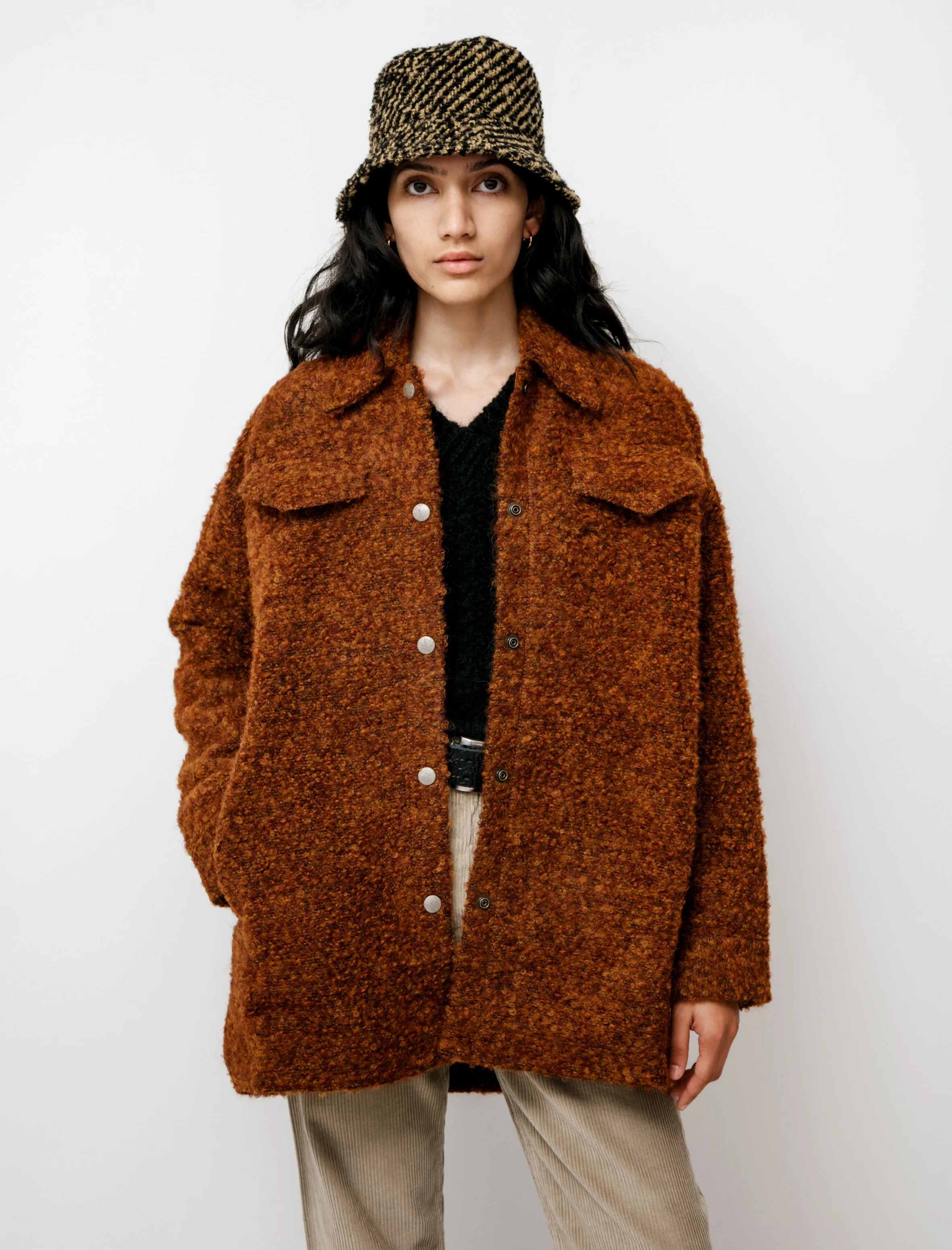 Fluffy Alpaca Oversized Jacket Rust sold by SHOP NEIGHBOR