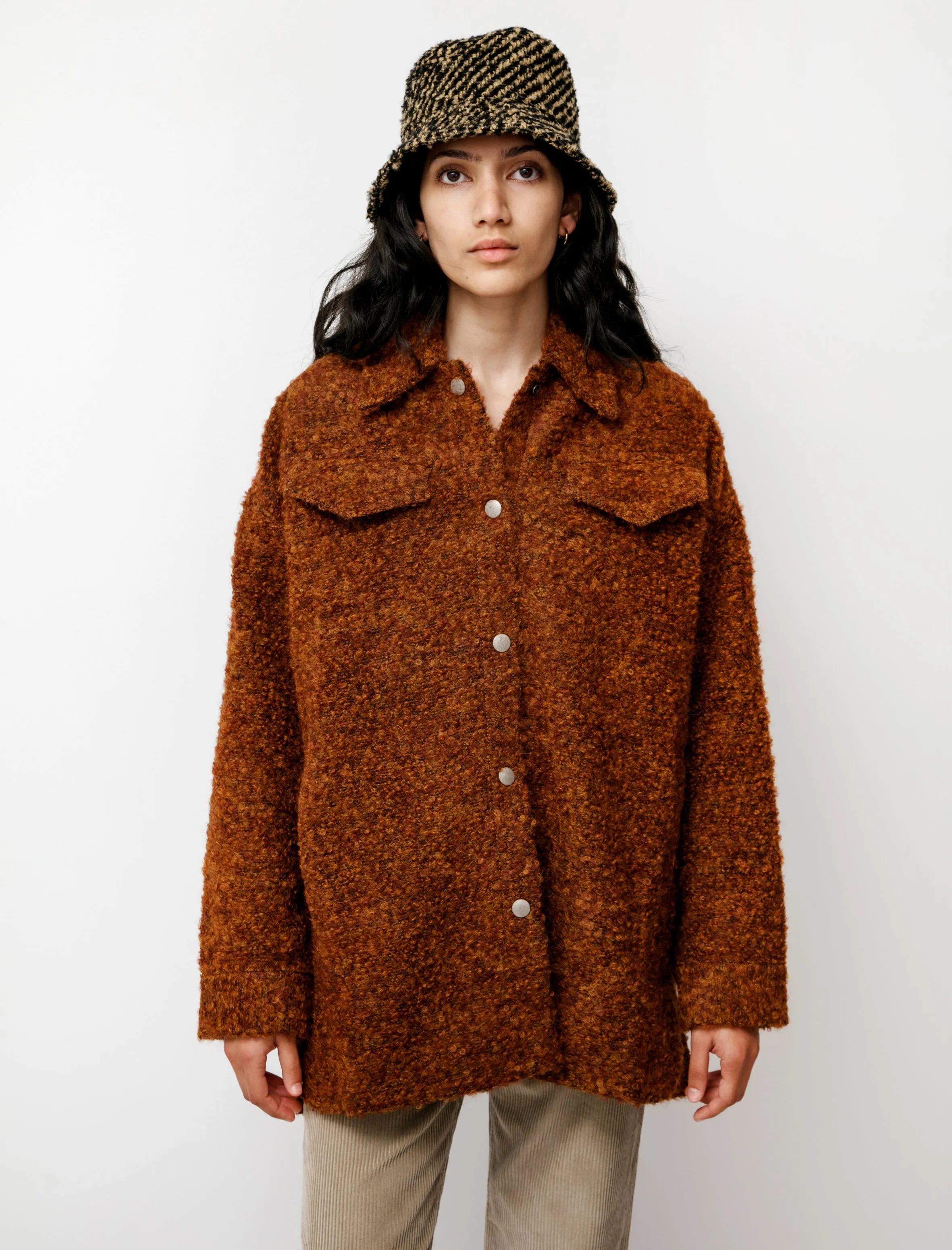 Fluffy Alpaca Oversized Jacket Rust sold by SHOP NEIGHBOR product image thumbnail 3