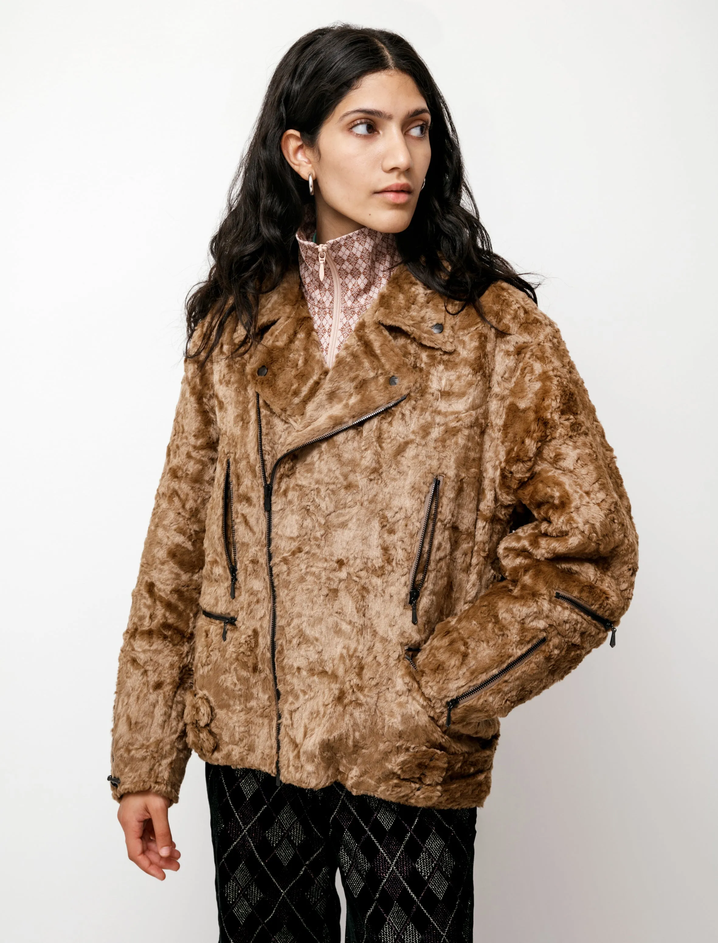 Double Riders Faux Fur Jacket Caramel sold by SHOP NEIGHBOR product image thumbnail 2