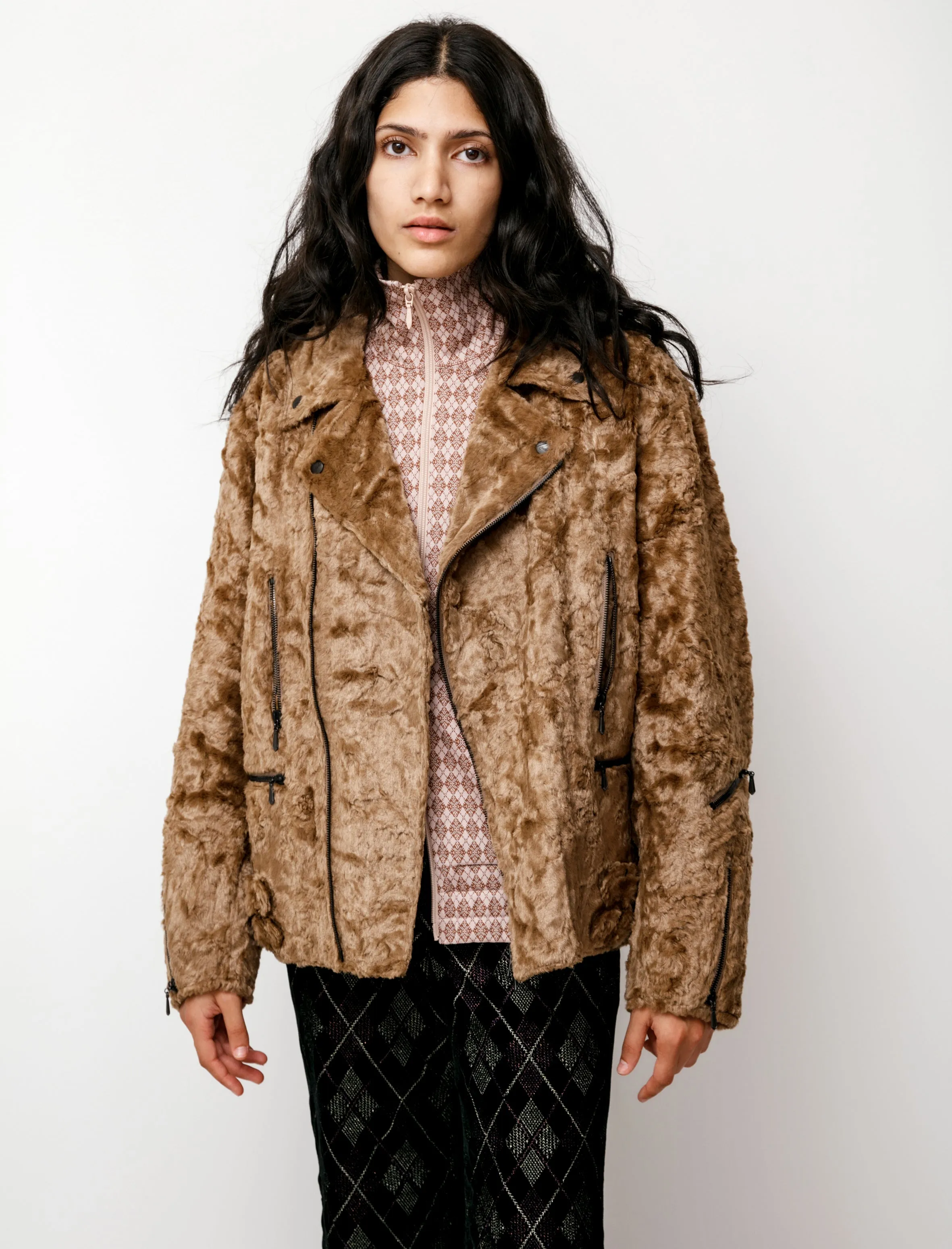 Double Riders Faux Fur Jacket Caramel sold by SHOP NEIGHBOR