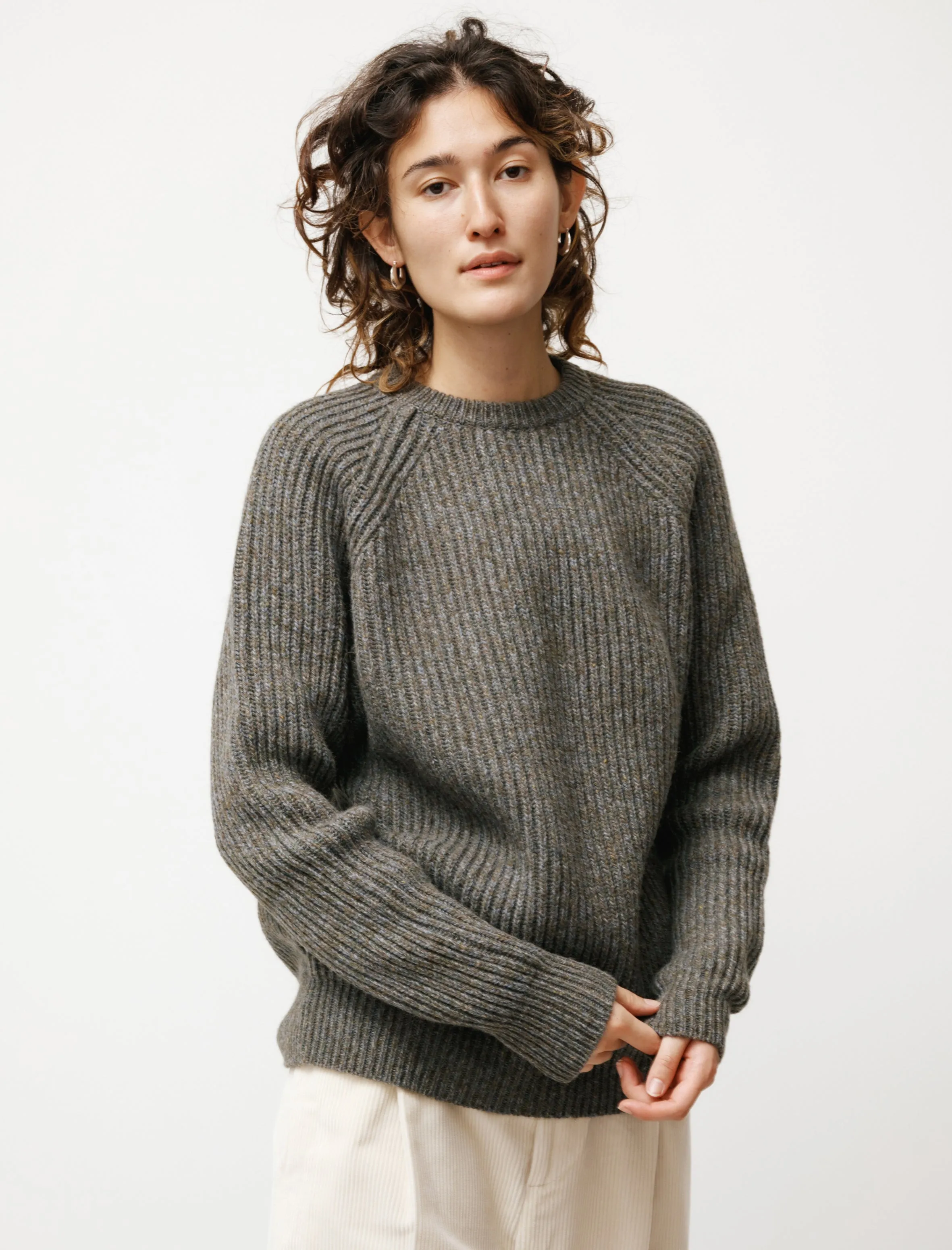 Camelhair Raglan Sweater Blue/Green sold by SHOP NEIGHBOR