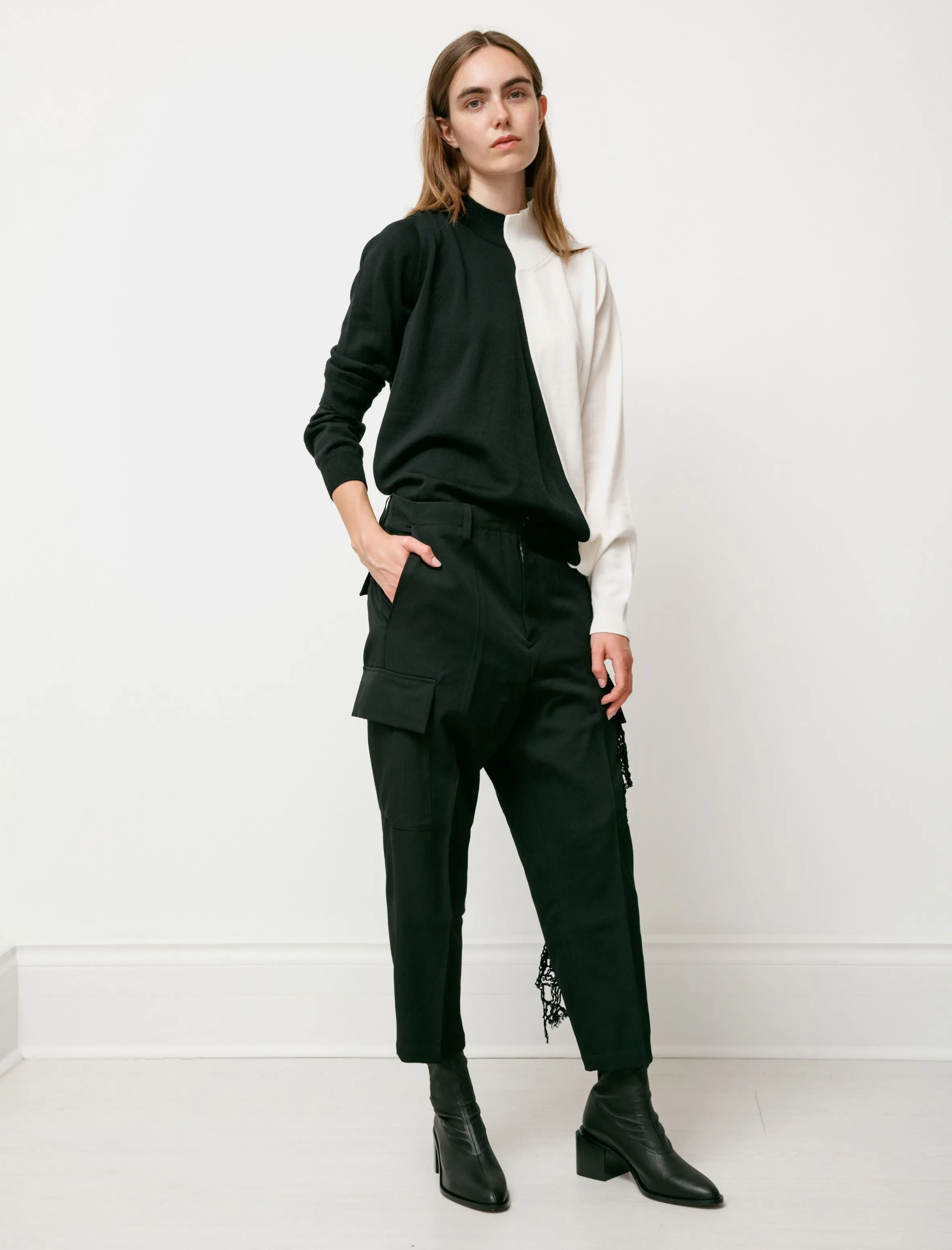 Gabardine Cargo Pants Black sold by SHOP NEIGHBOR
