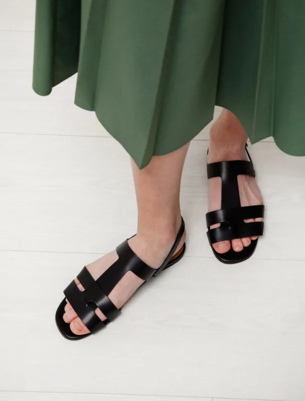 Ivy Leather Interlock Sandal Black sold by SHOP NEIGHBOR