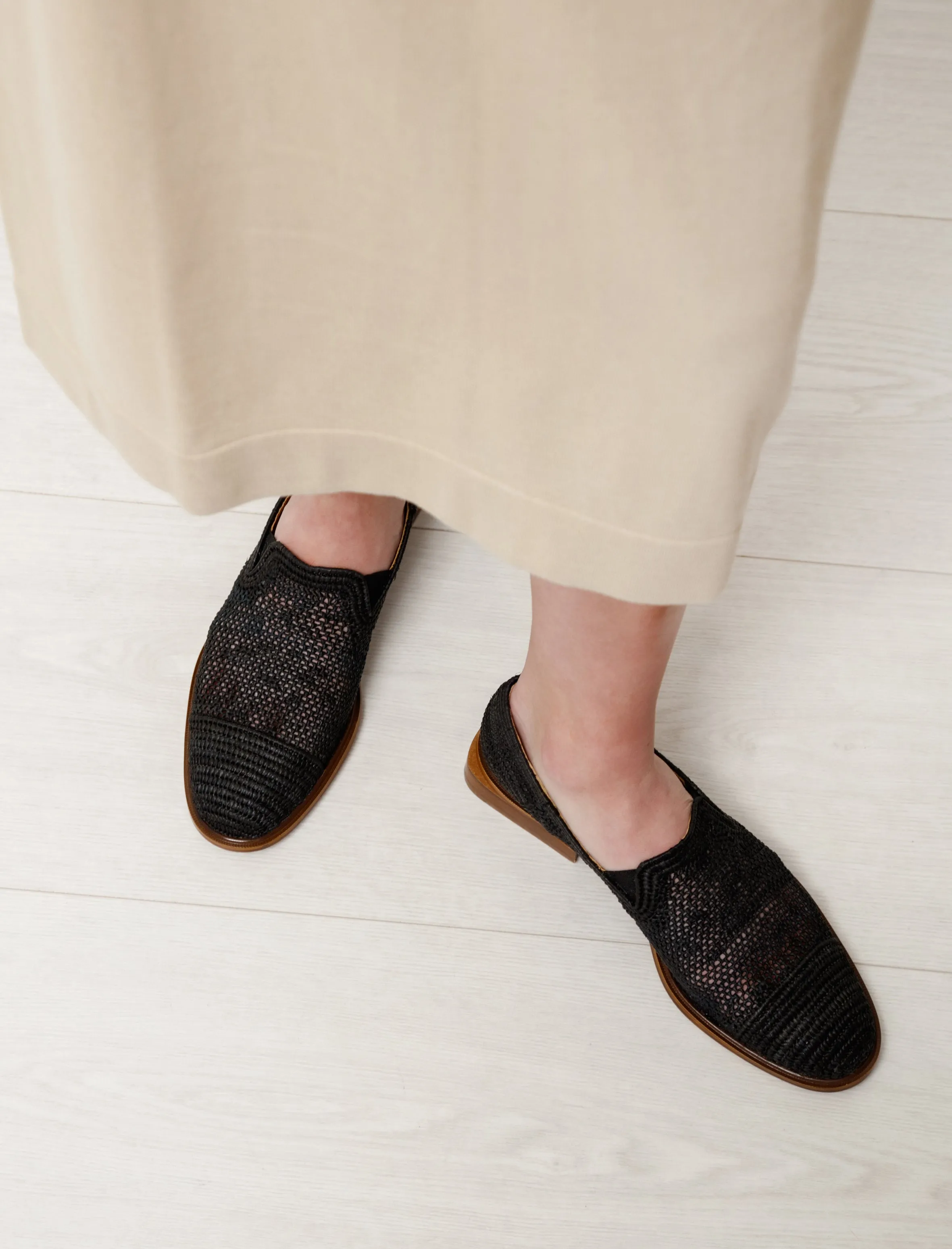Jaden Raffia Loafer Black sold by SHOP NEIGHBOR