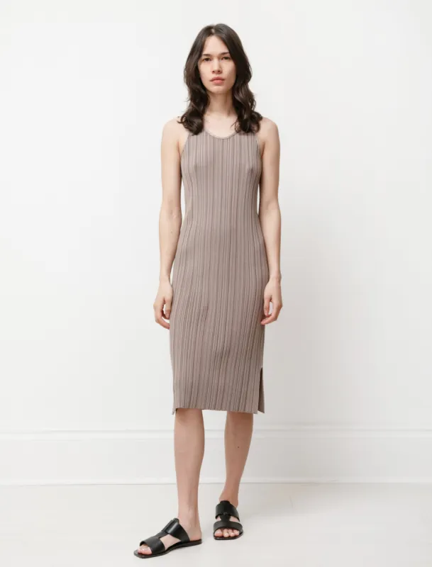 Rib Knit Dress Taupe made by SHOP NEIGHBOR