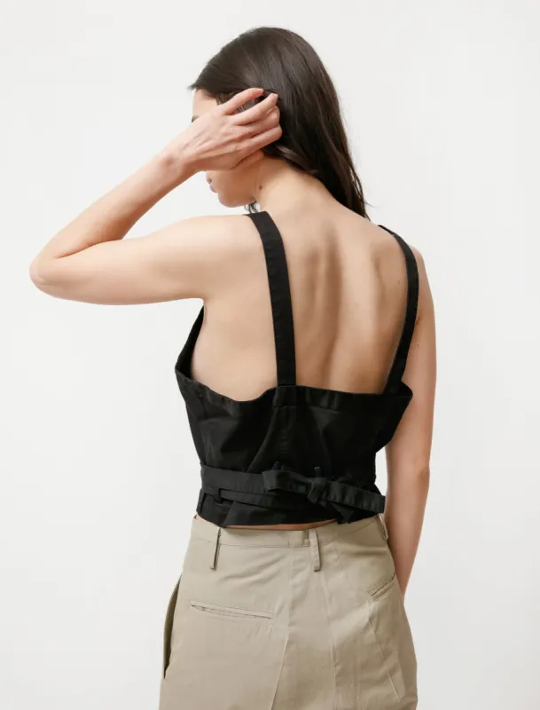 Apron Blouse Black made by SHOP NEIGHBOR