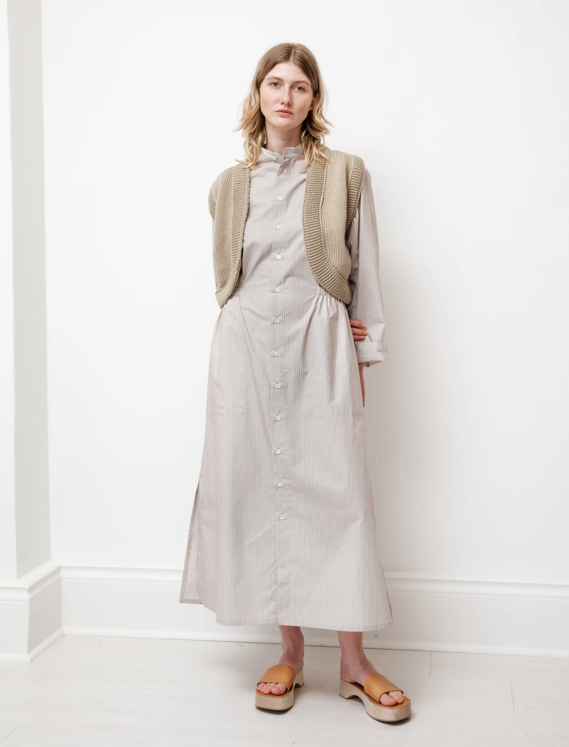 Knit Cotton Gilet Light Khaki sold by SHOP NEIGHBOR product image thumbnail 5