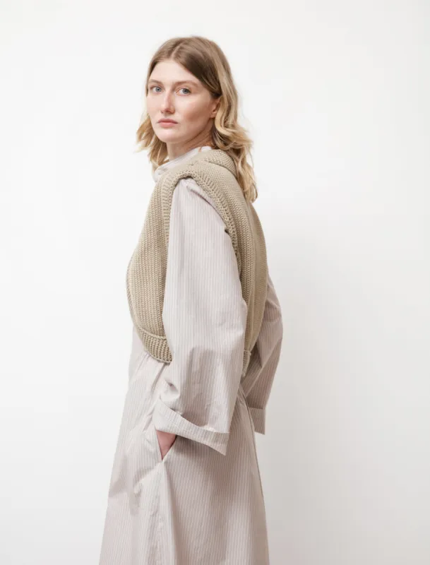 Knit Cotton Gilet Light Khaki made by SHOP NEIGHBOR