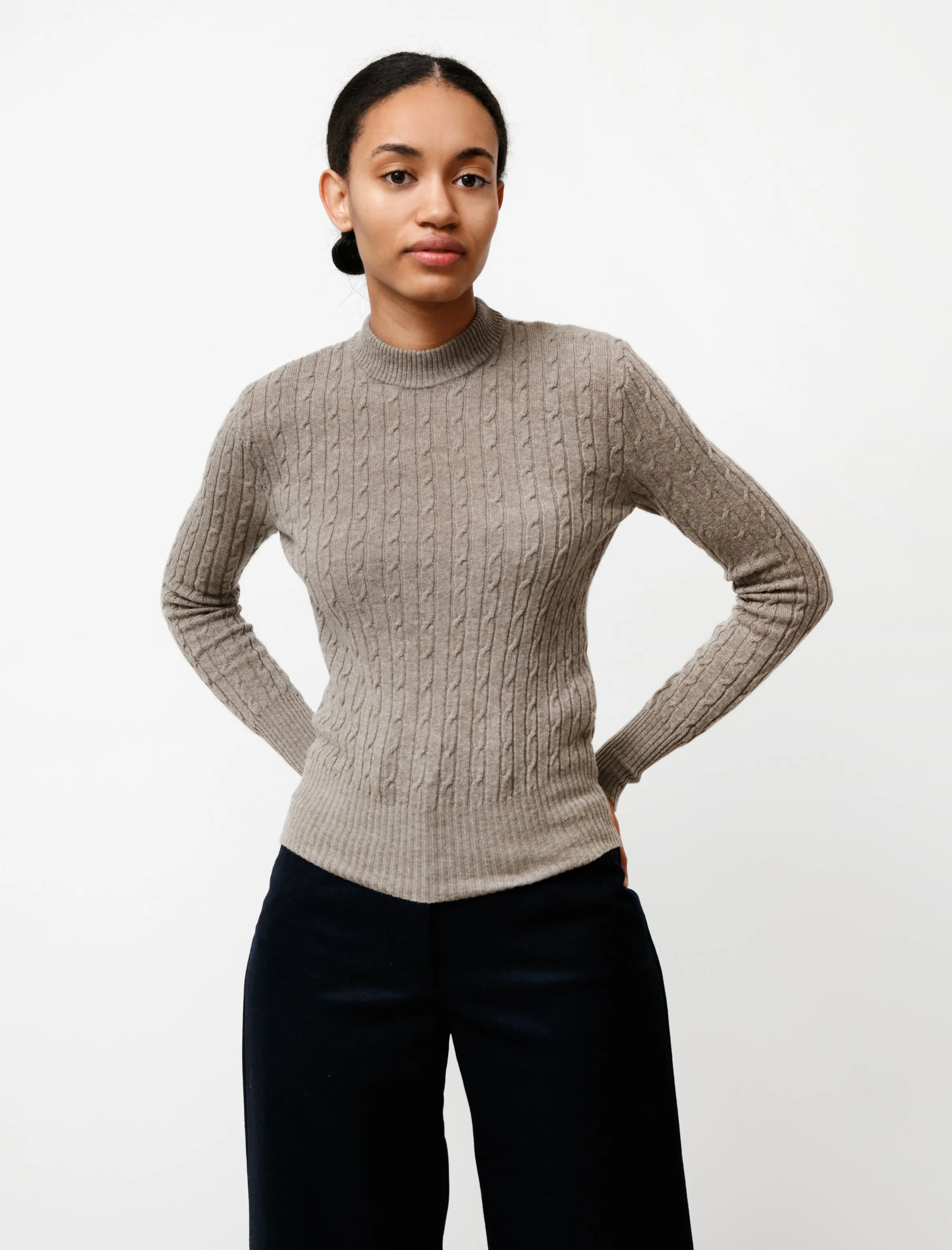 Thin Cable Knit Taupe sold by SHOP NEIGHBOR