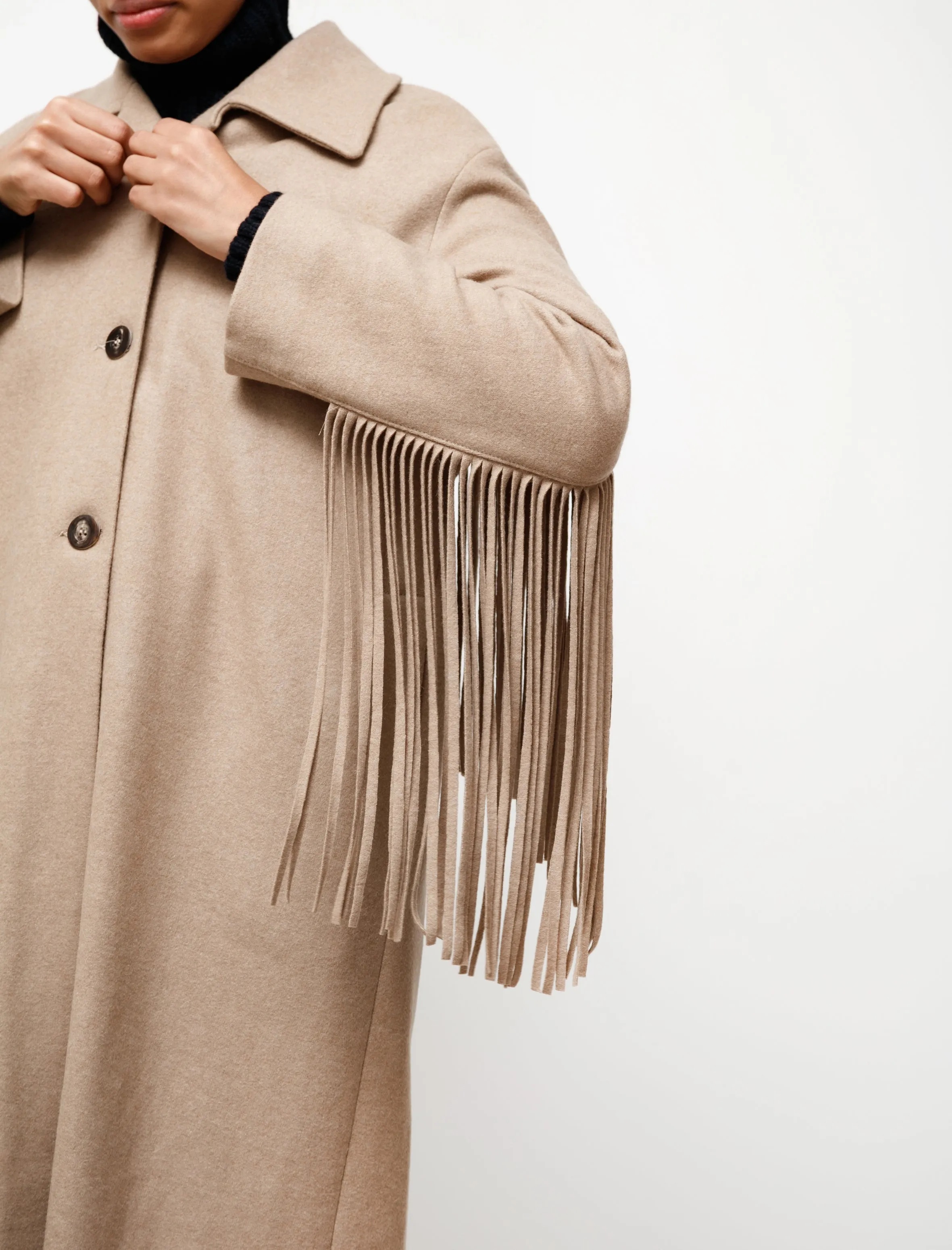 Fringe Coat Taupe sold by SHOP NEIGHBOR product image thumbnail 5
