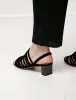 Leone Strappy Suede Sandals Black sold by SHOP NEIGHBOR