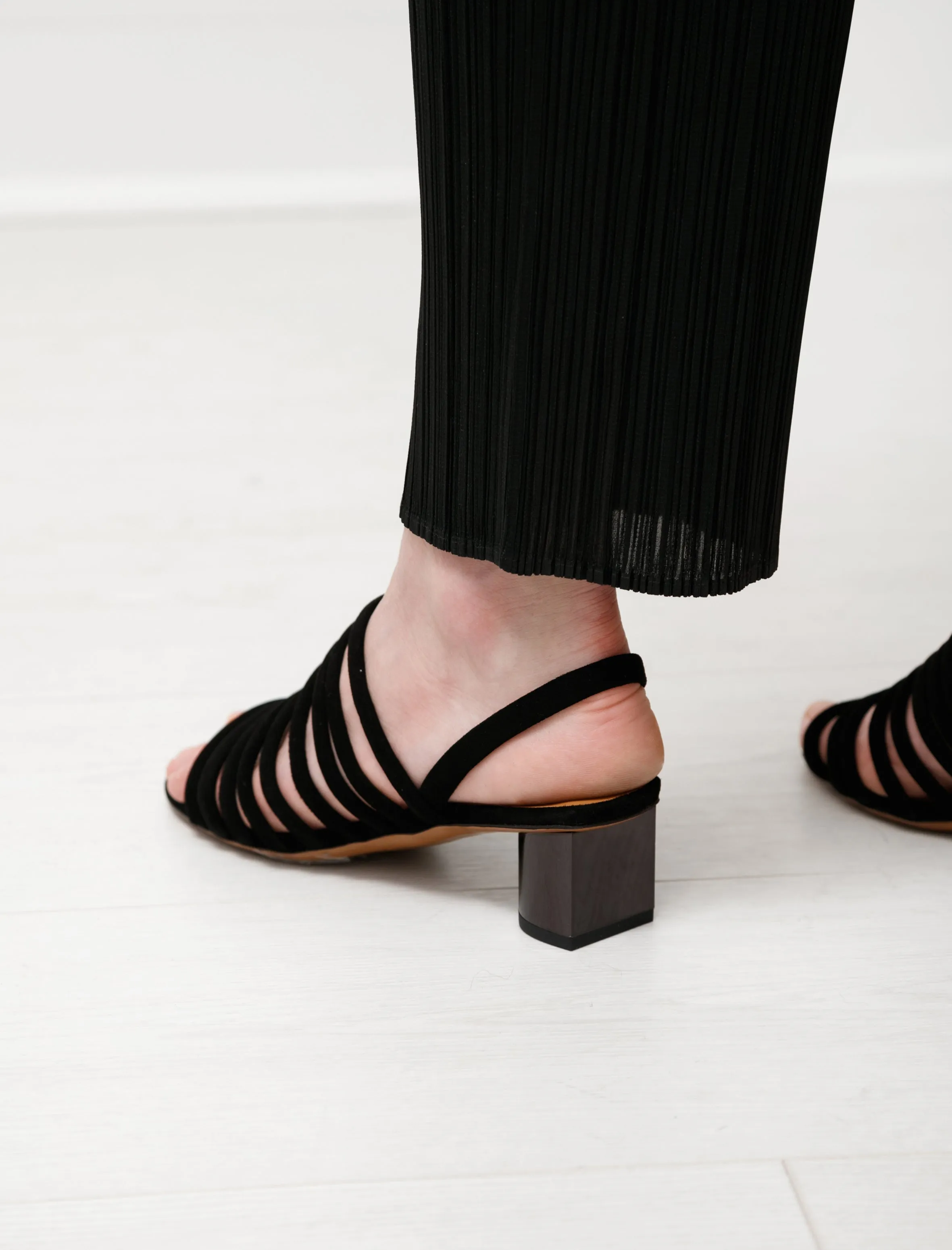 Leone Strappy Suede Sandals Black sold by SHOP NEIGHBOR product image thumbnail 4