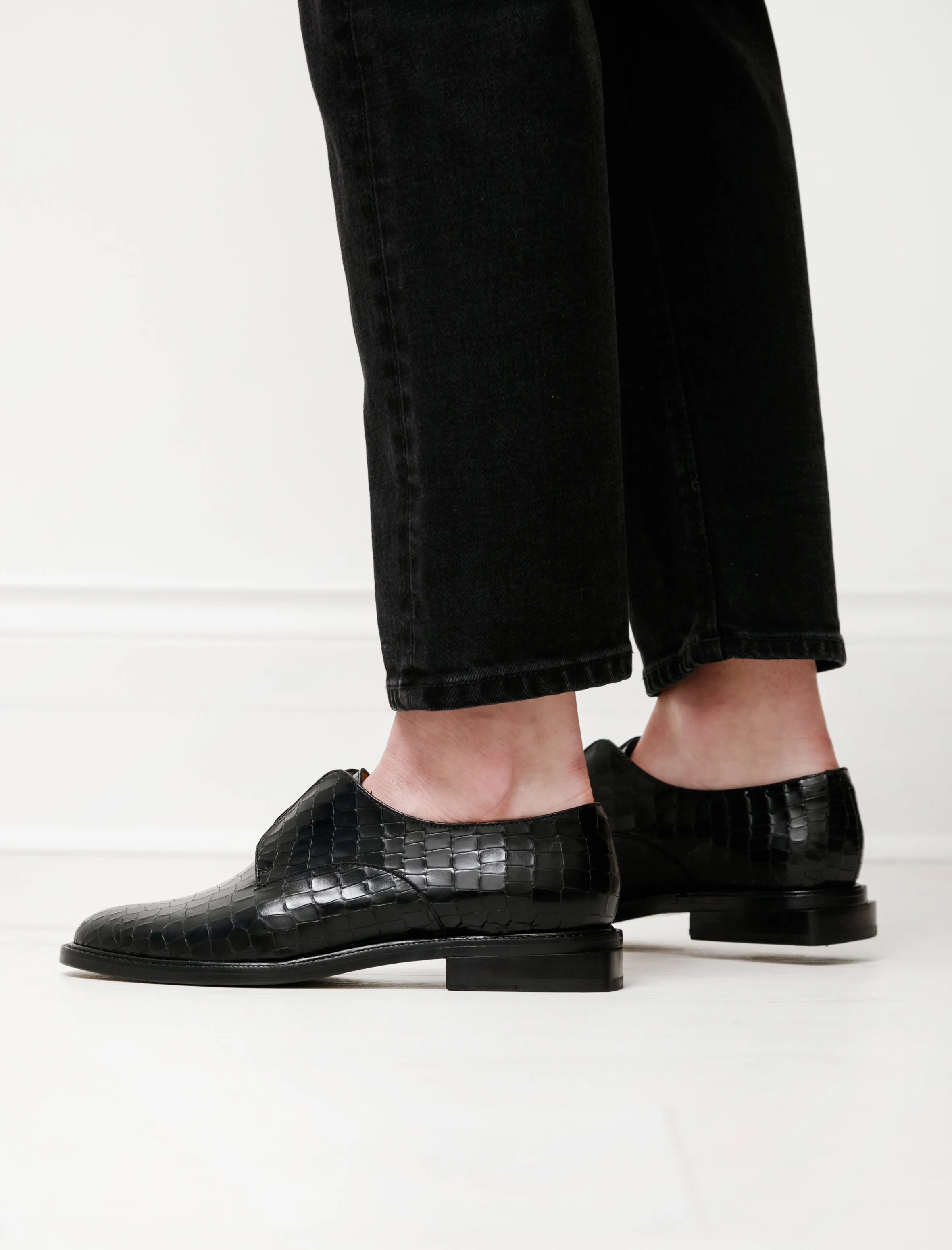 Rayane Stamped Croco Slip On Black sold by SHOP NEIGHBOR product image thumbnail 2