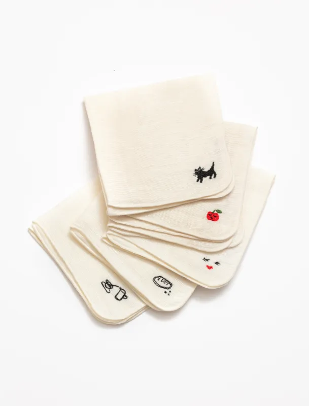 Embroidered Linen Handkerchief made by Classiky
