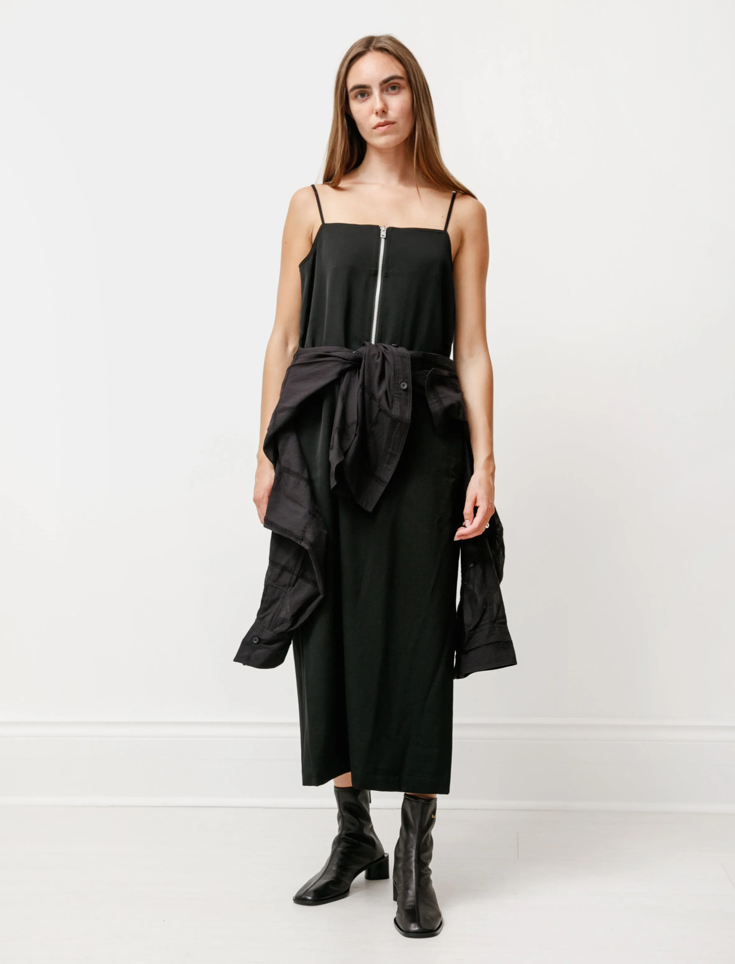 Layered Camisole Zip Dress Black sold by SHOP NEIGHBOR product image thumbnail 2
