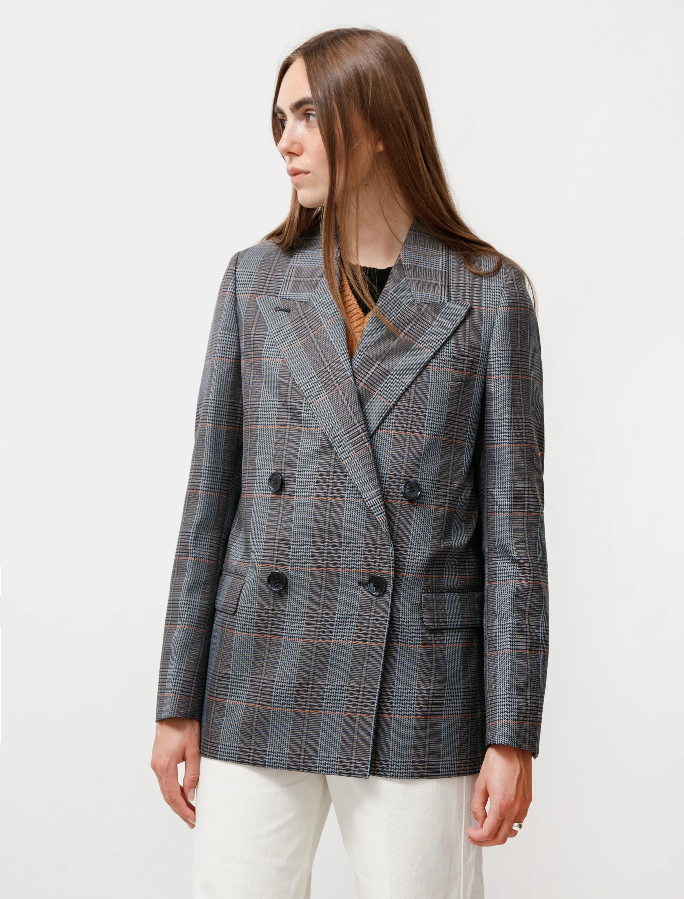 Checked Suit Jacket Blue/Orange sold by SHOP NEIGHBOR product image thumbnail 2