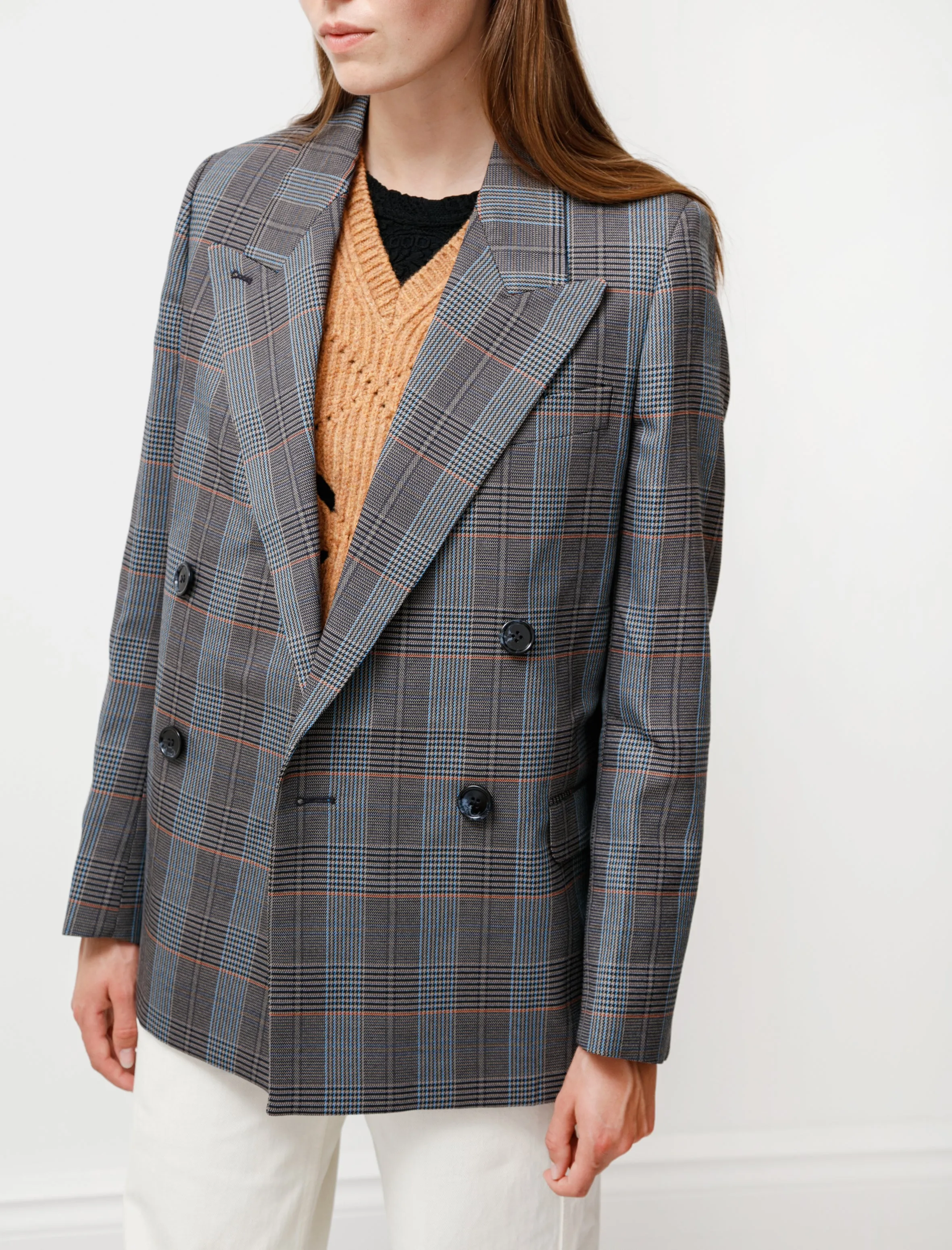 Checked Suit Jacket Blue/Orange sold by SHOP NEIGHBOR product image thumbnail 3