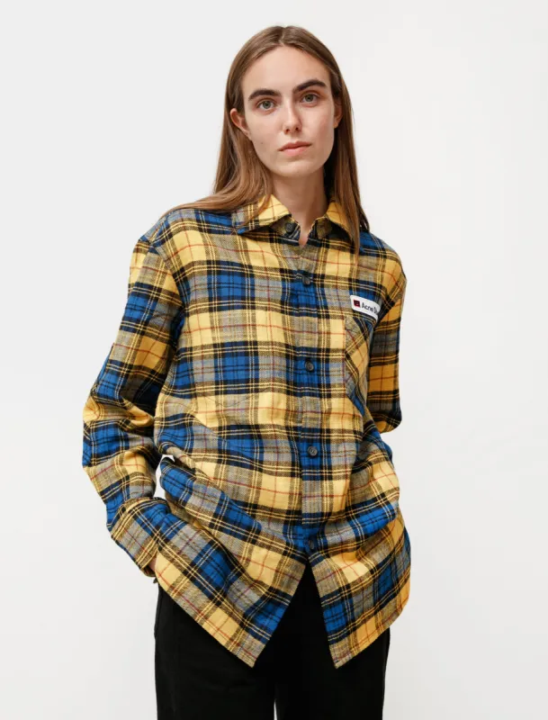 Flannel Face Yellow Black made by SHOP NEIGHBOR