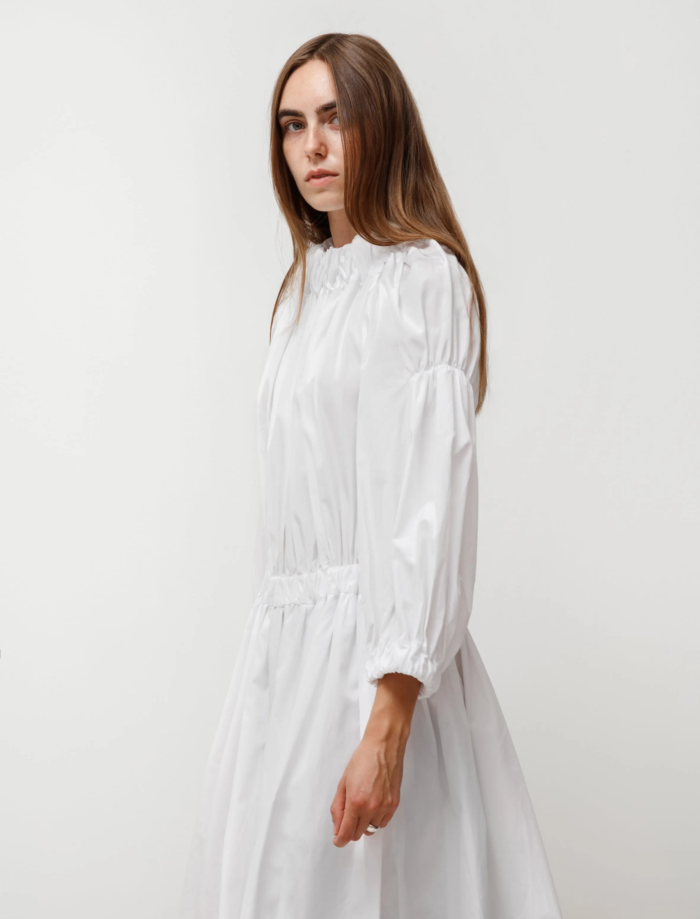Drop Waist Ruched Dress White sold by SHOP NEIGHBOR product image thumbnail 3