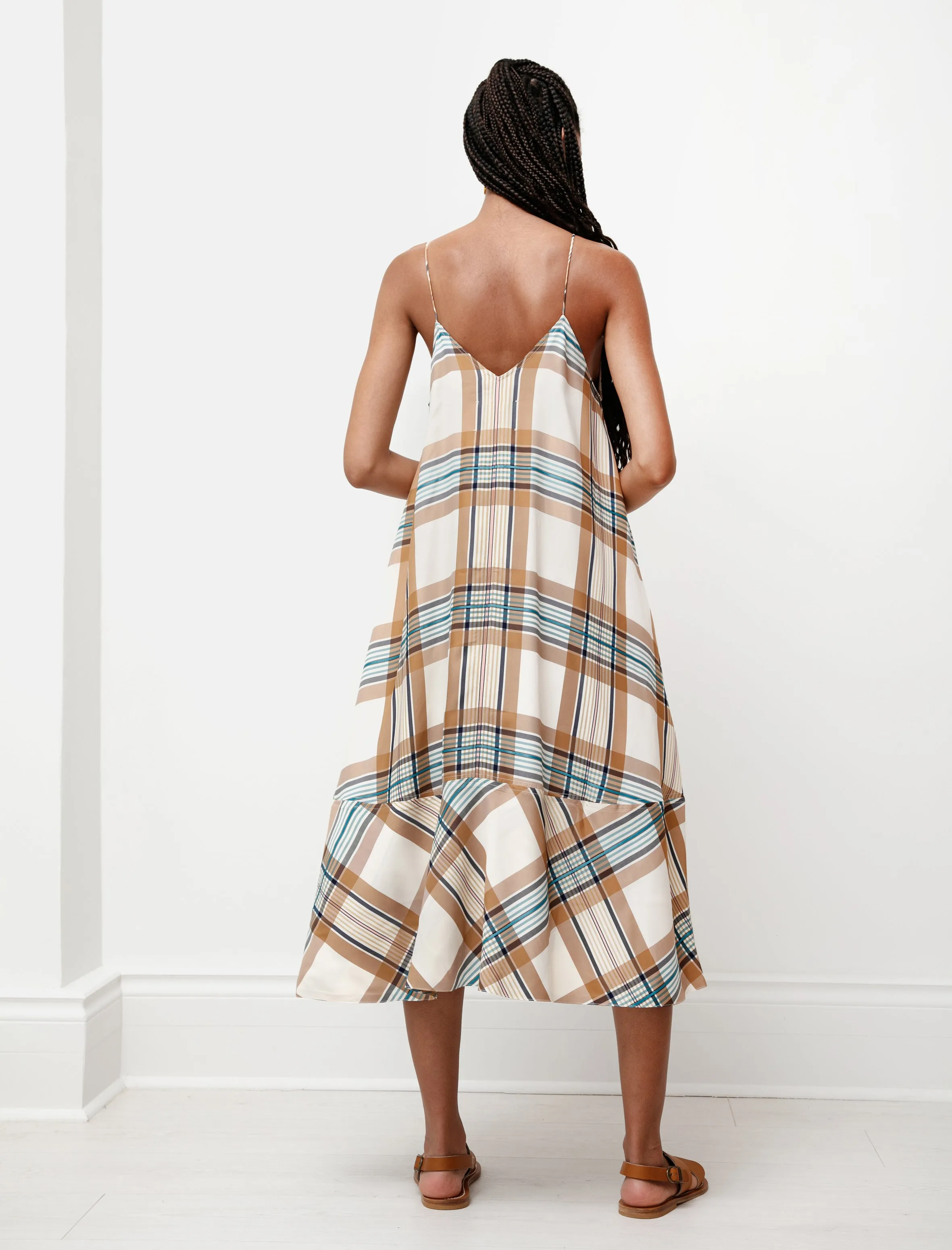 Oahu Dress Viscose Tan Check sold by SHOP NEIGHBOR product image thumbnail 2