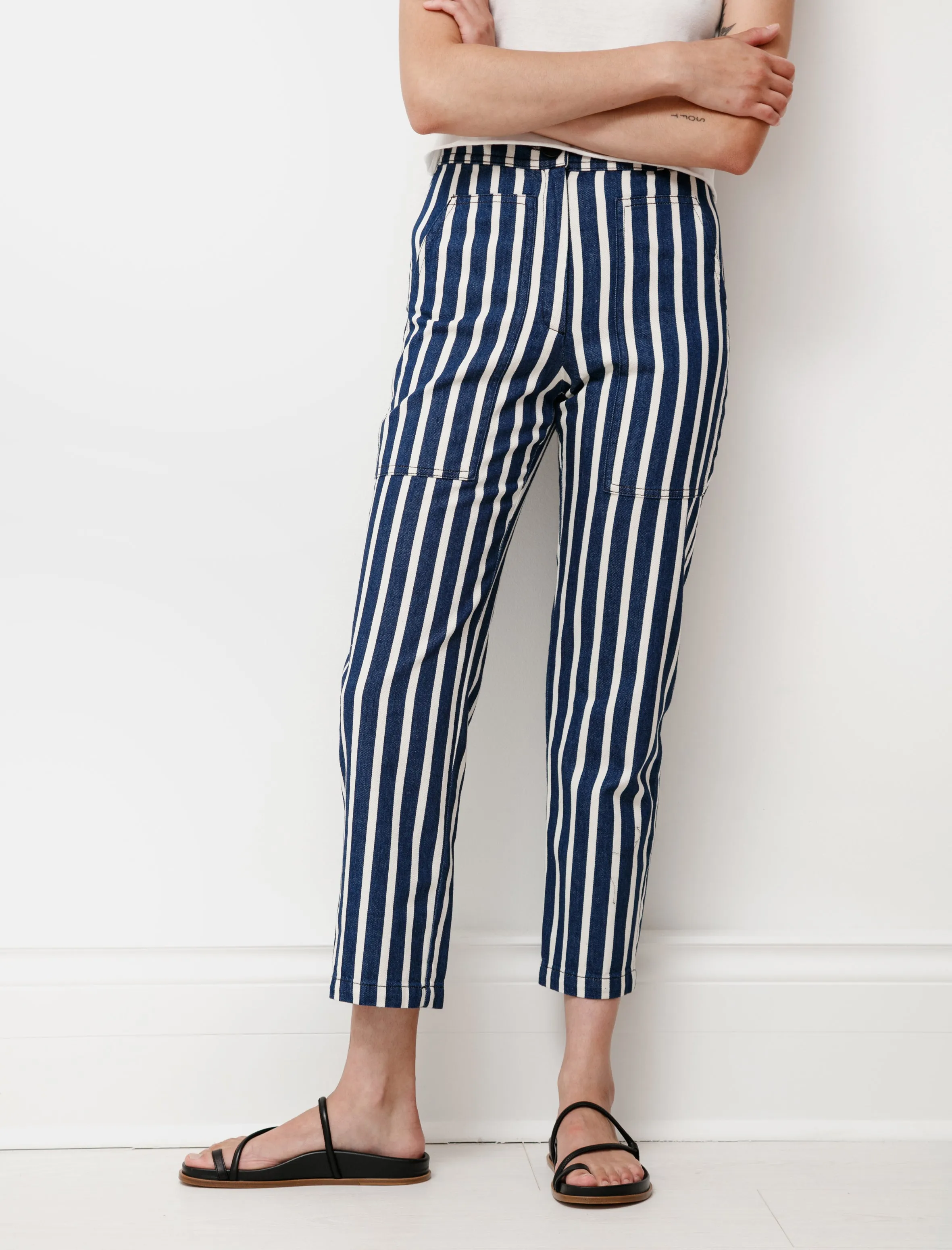 Patch Pocket Striped Jeans sold by SHOP NEIGHBOR