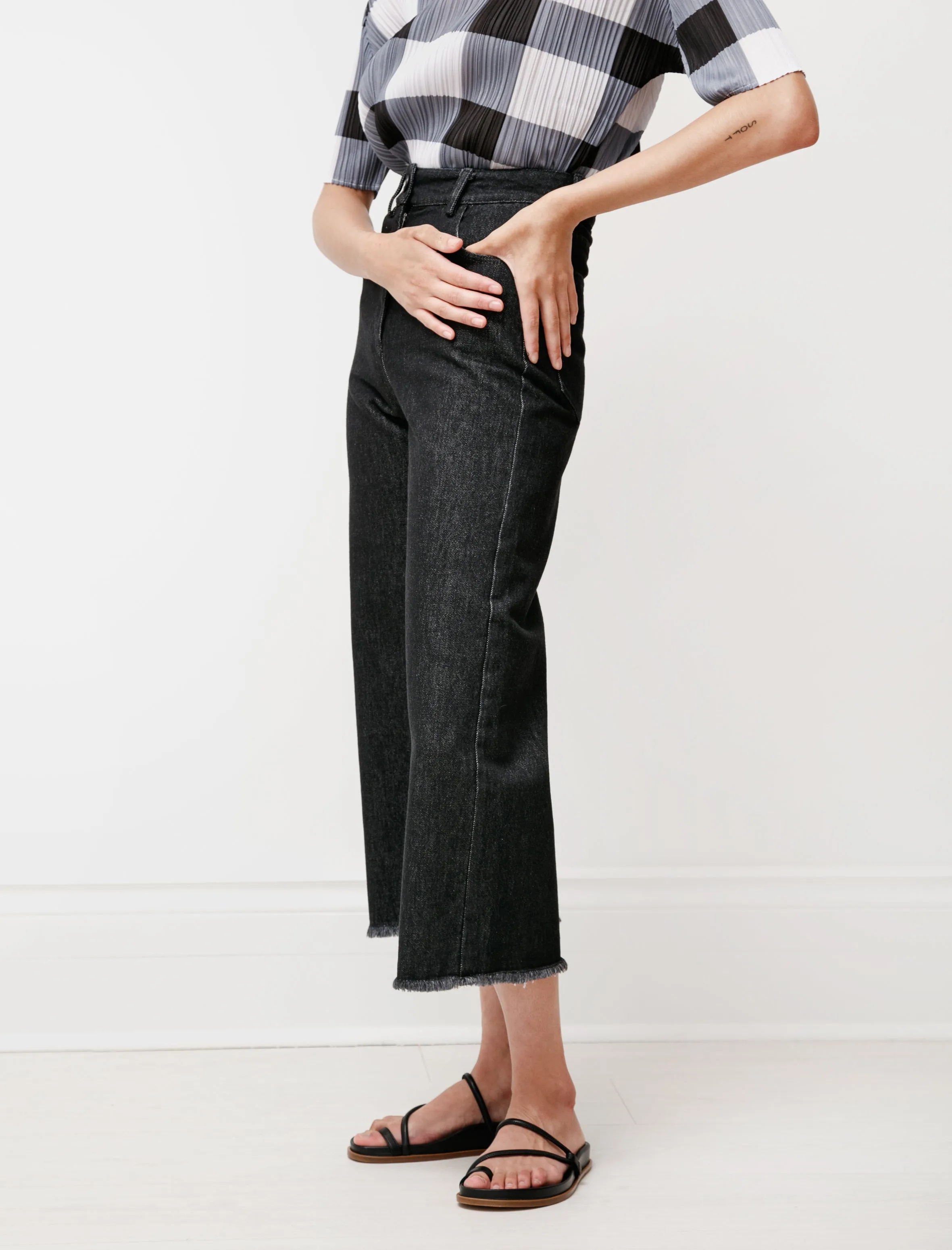 Wide Leg Unfinished Jeans Dark sold by SHOP NEIGHBOR product image thumbnail 2