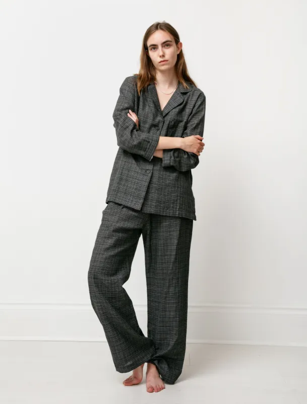 Women's Pyjama Set Black Grid Plaid sold by SHOP NEIGHBOR