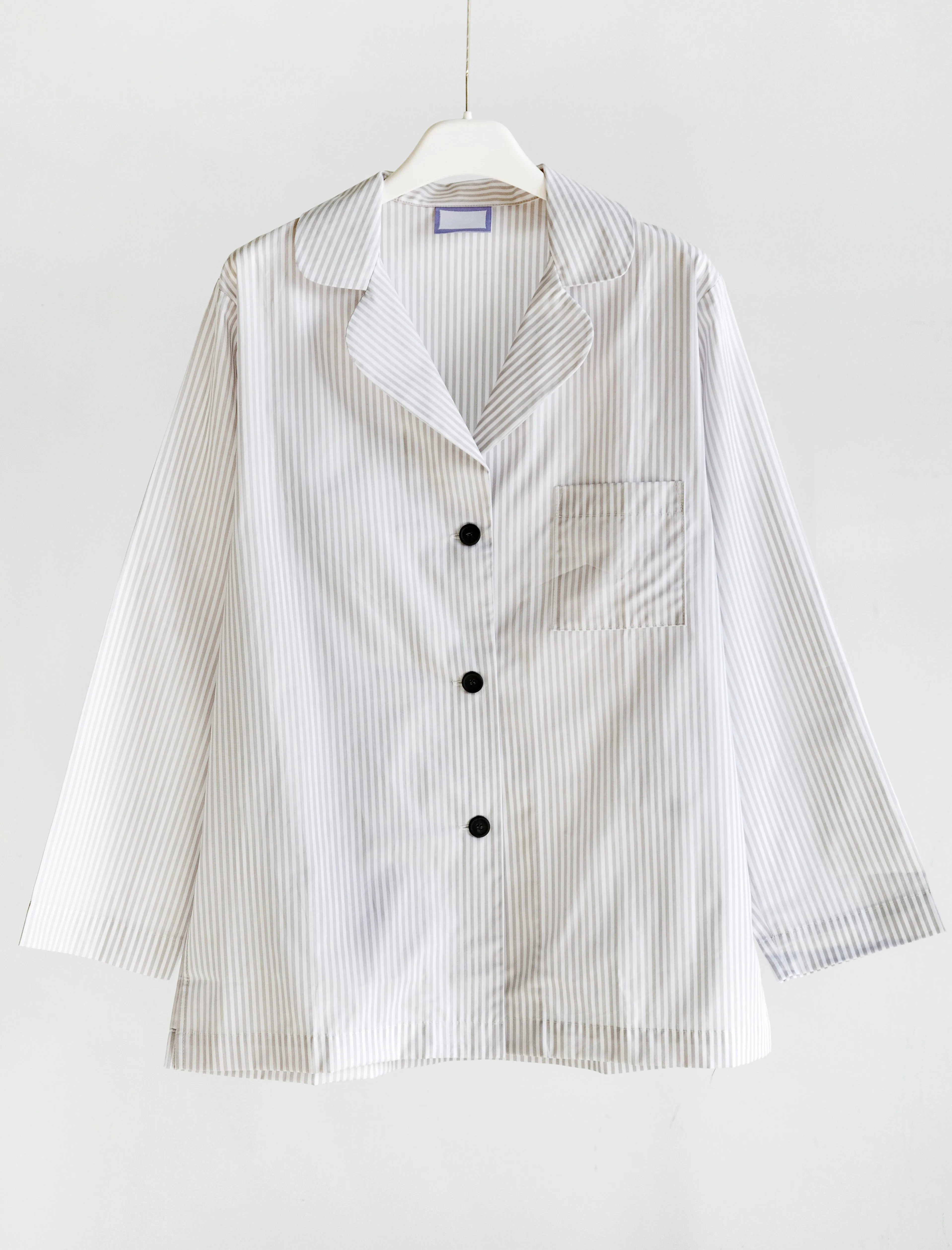 Women's Pyjama Set White/Taupe Stripes sold by SHOP NEIGHBOR product image thumbnail 3