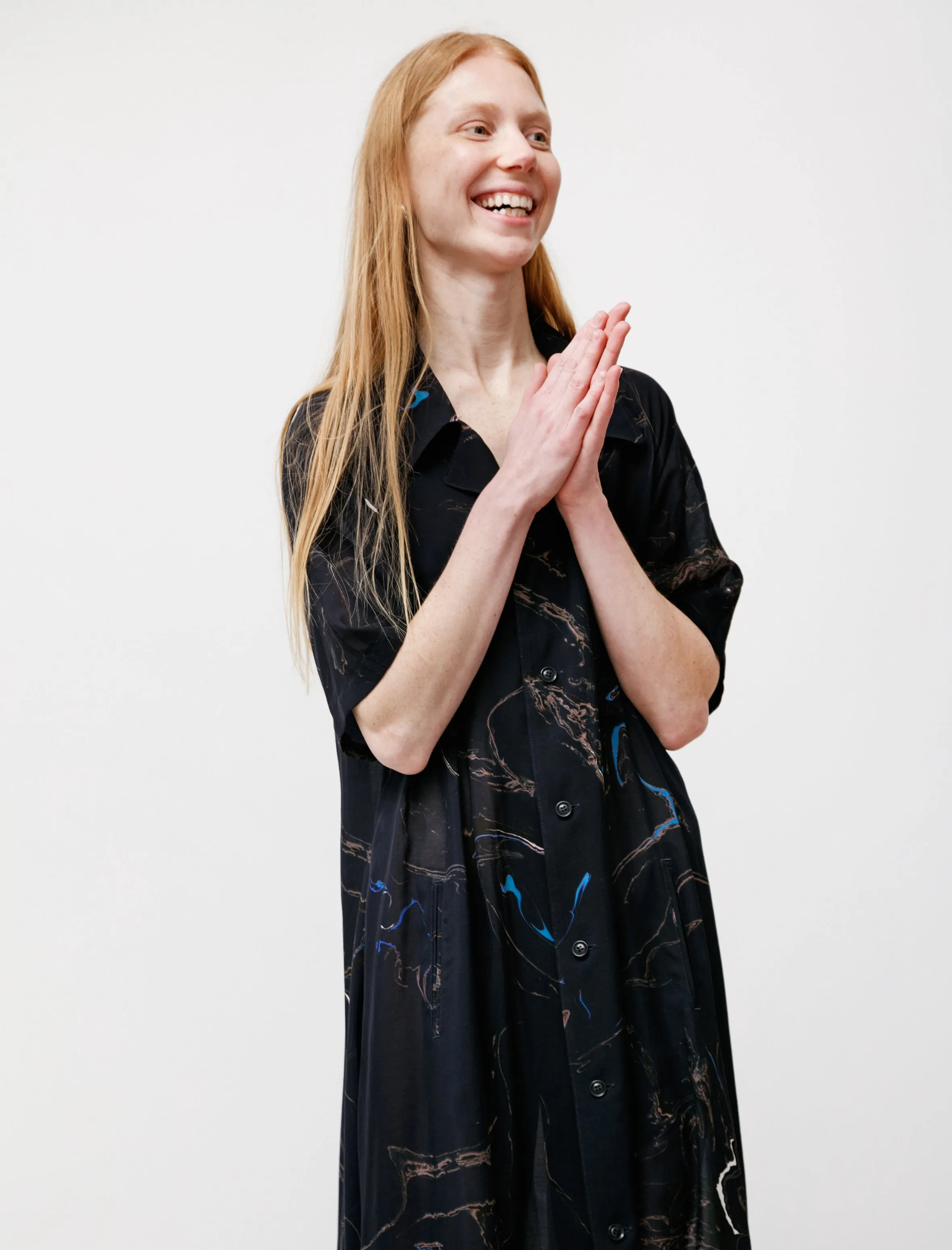 Marble Print Shirtdress sold by SHOP NEIGHBOR product image thumbnail 3