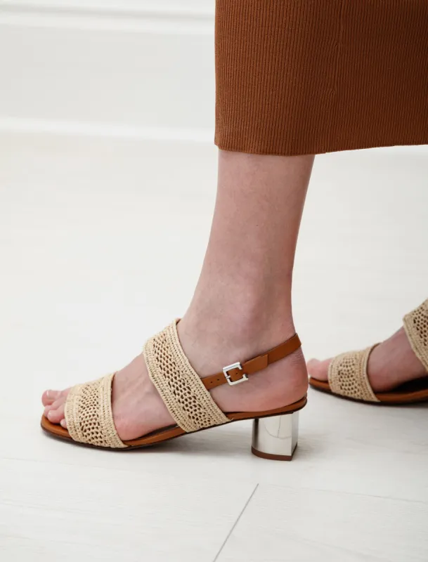 Leane Raffia Double Strap Sandal sold by SHOP NEIGHBOR