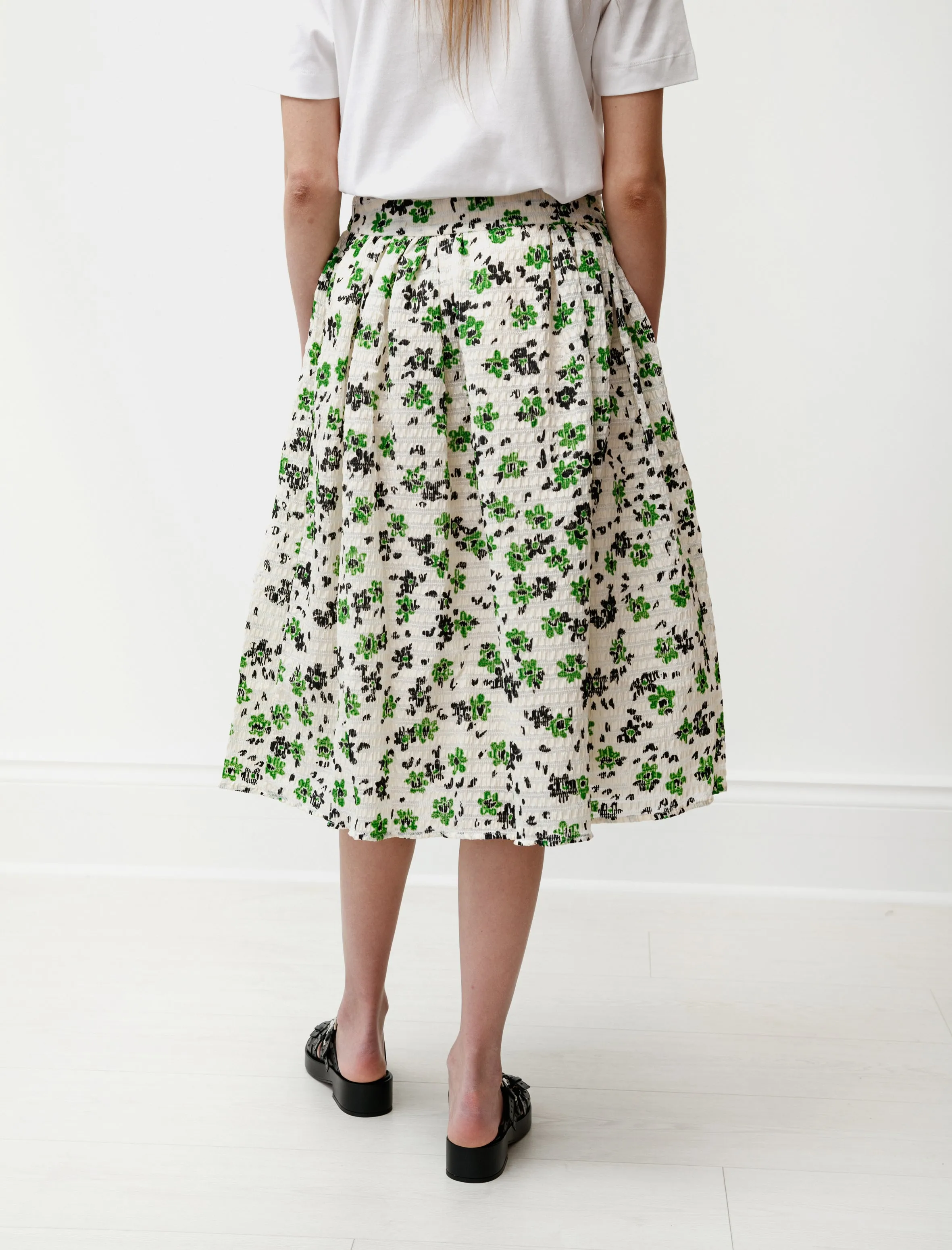 Wade Gathered Skirt Green/Cream sold by SHOP NEIGHBOR product image thumbnail 4