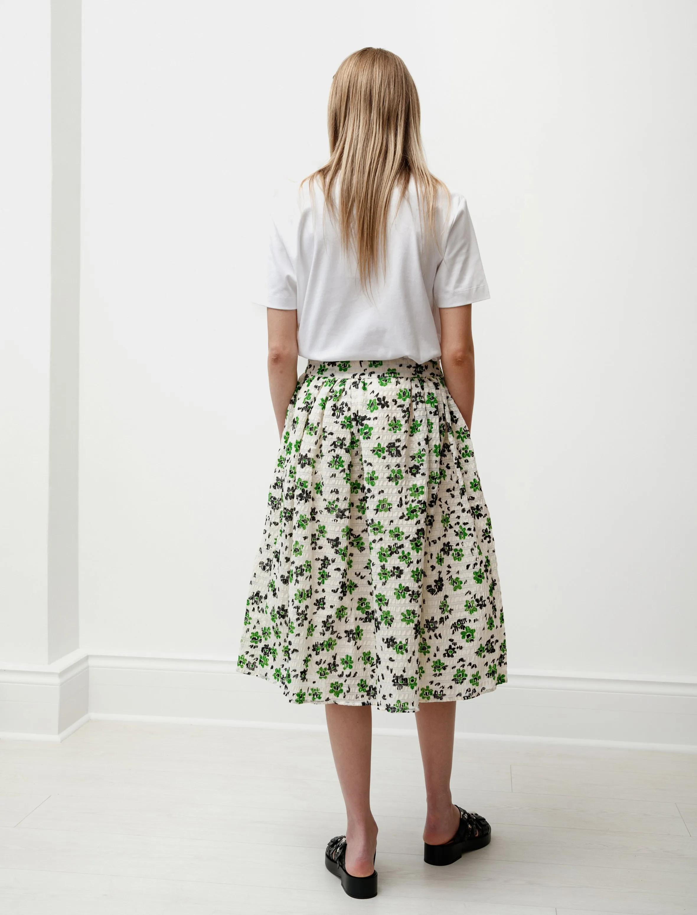Wade Gathered Skirt Green/Cream sold by SHOP NEIGHBOR product image thumbnail 3