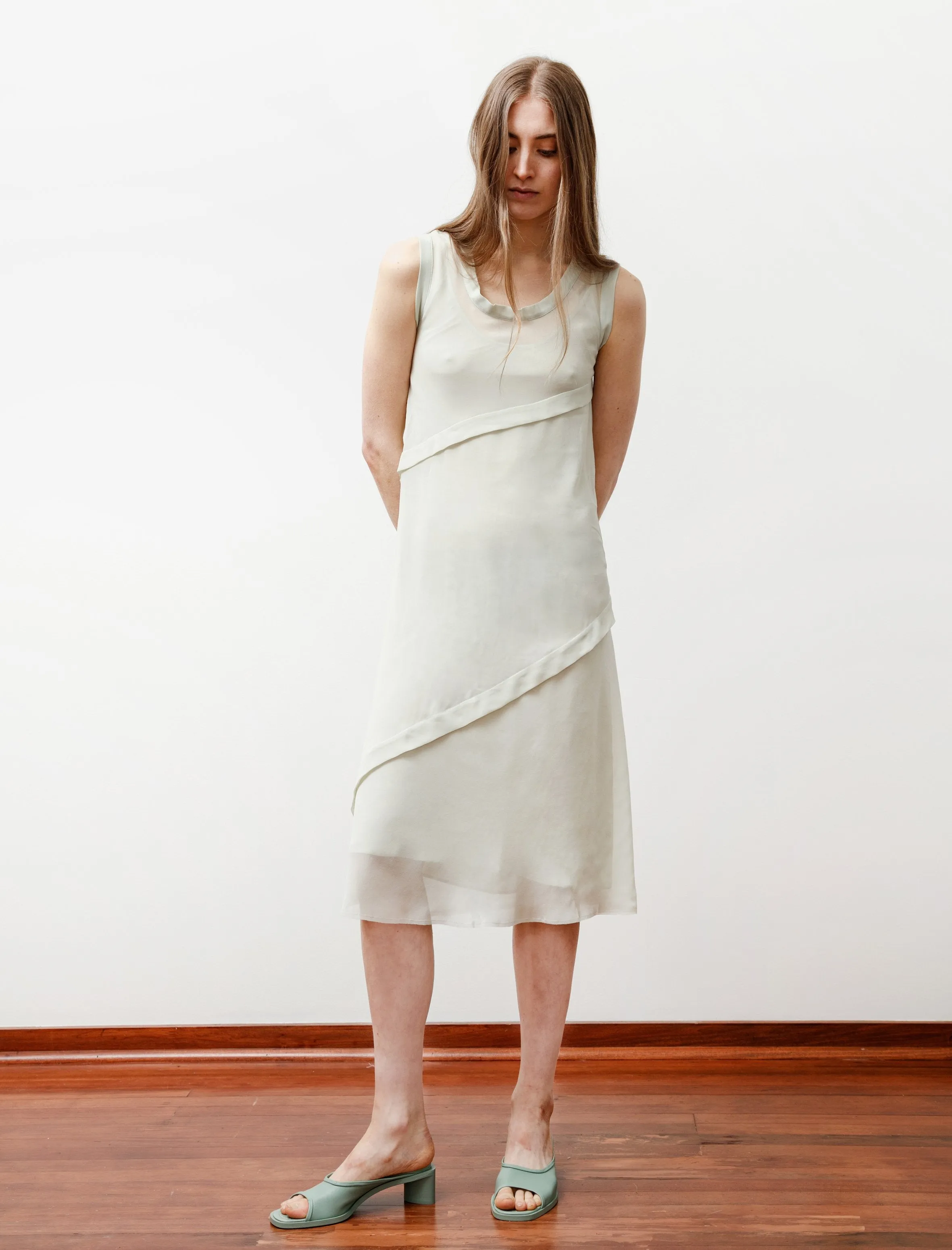 Layered Georgette Dress Pastel Green sold by SHOP NEIGHBOR product image thumbnail 3