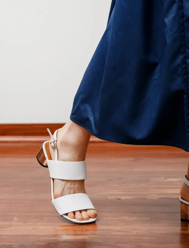 Leonie Double Strap Sandal White made by SHOP NEIGHBOR