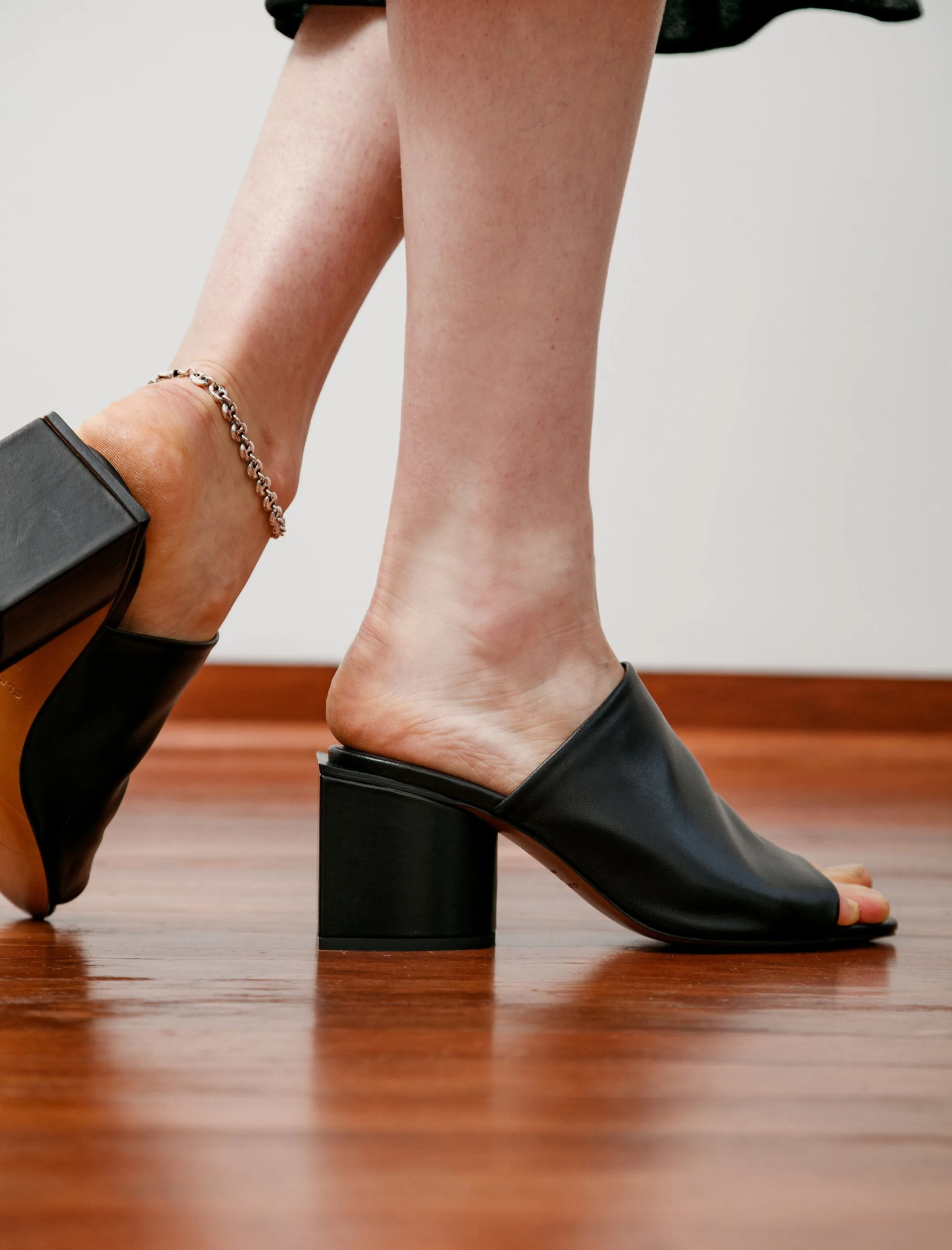 Edith Stacked Sandal Black sold by SHOP NEIGHBOR