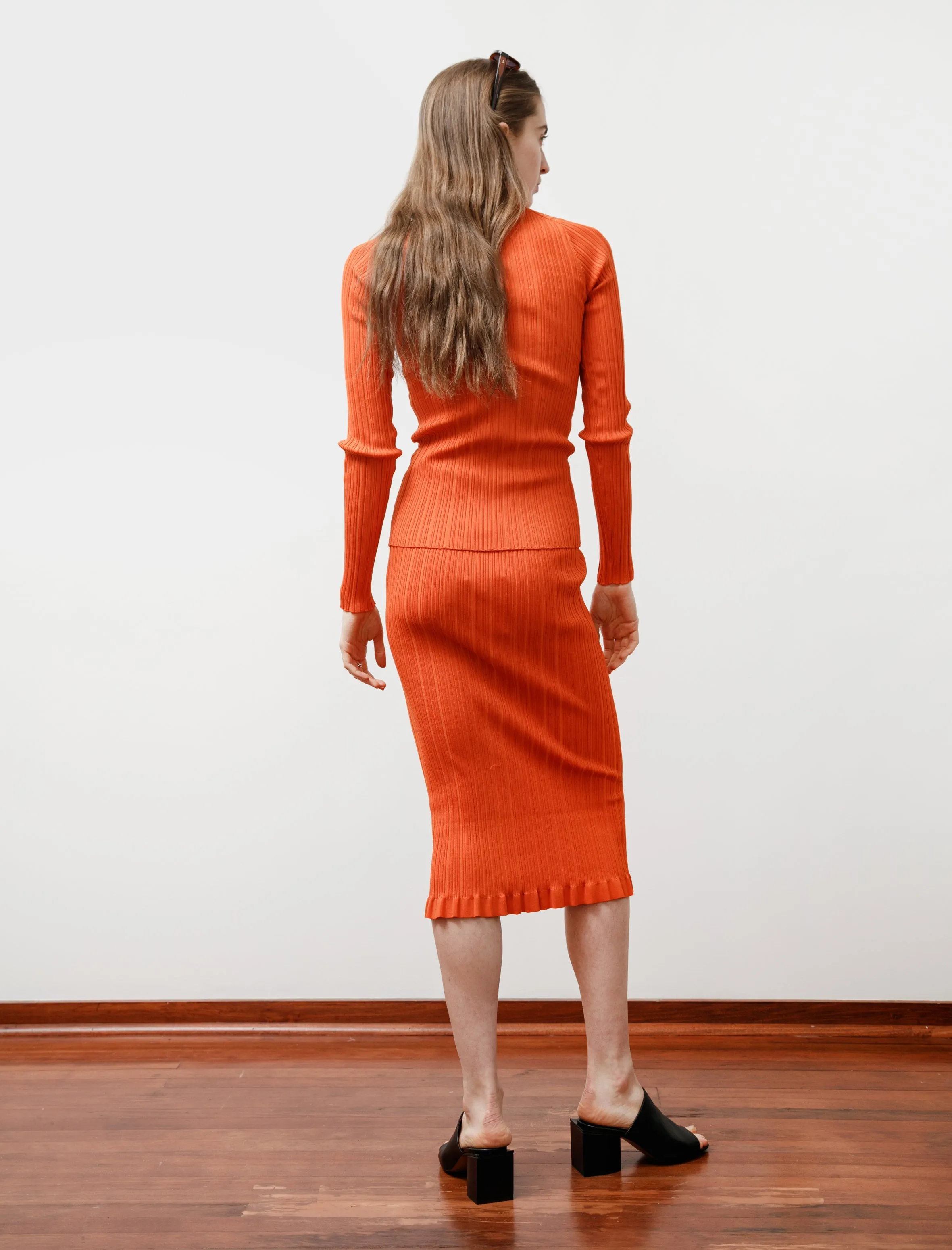 Irregular Rib Cotton Skirt Poppy Red sold by SHOP NEIGHBOR product image thumbnail 3