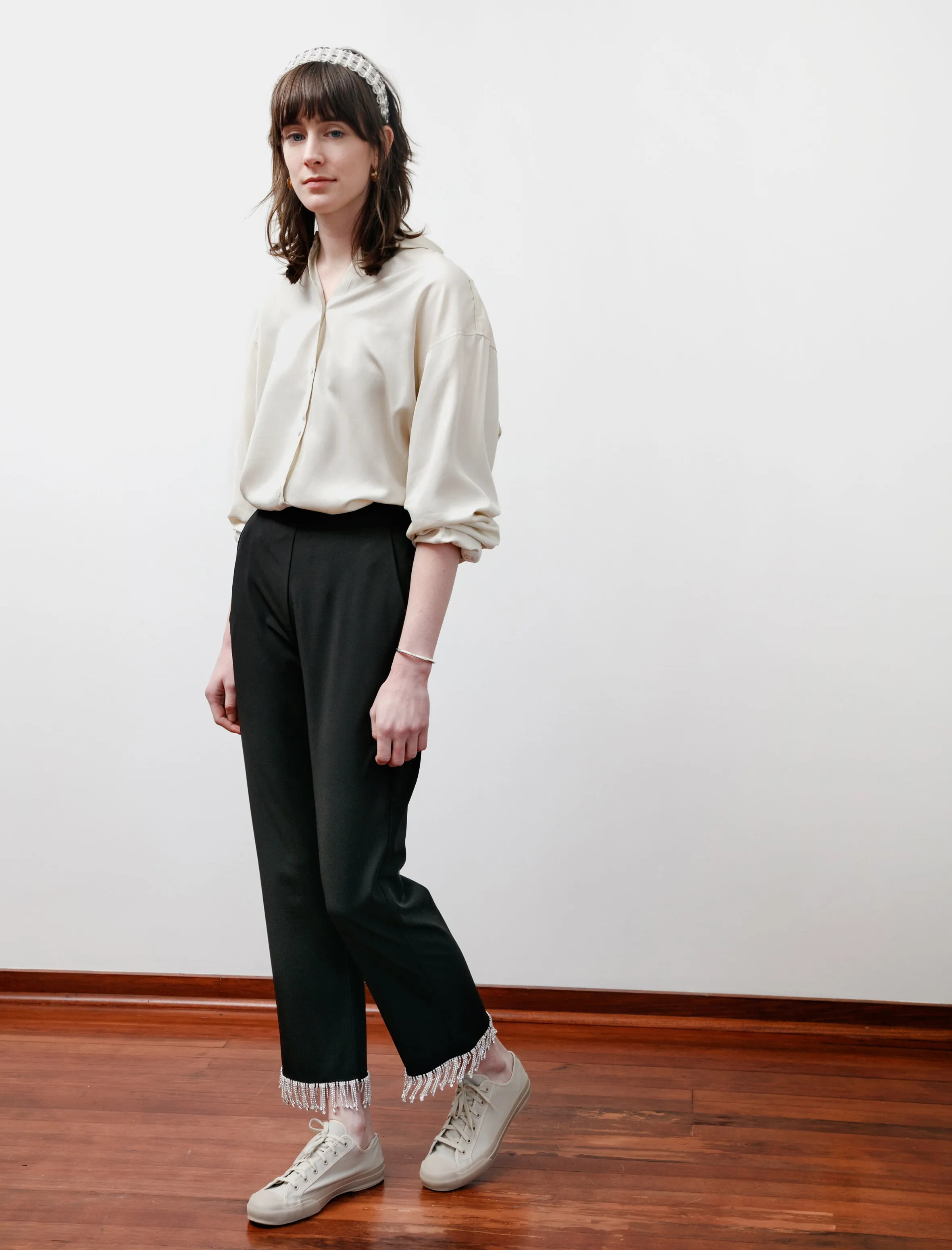 Hank Crystal Hem Trousers Black sold by SHOP NEIGHBOR