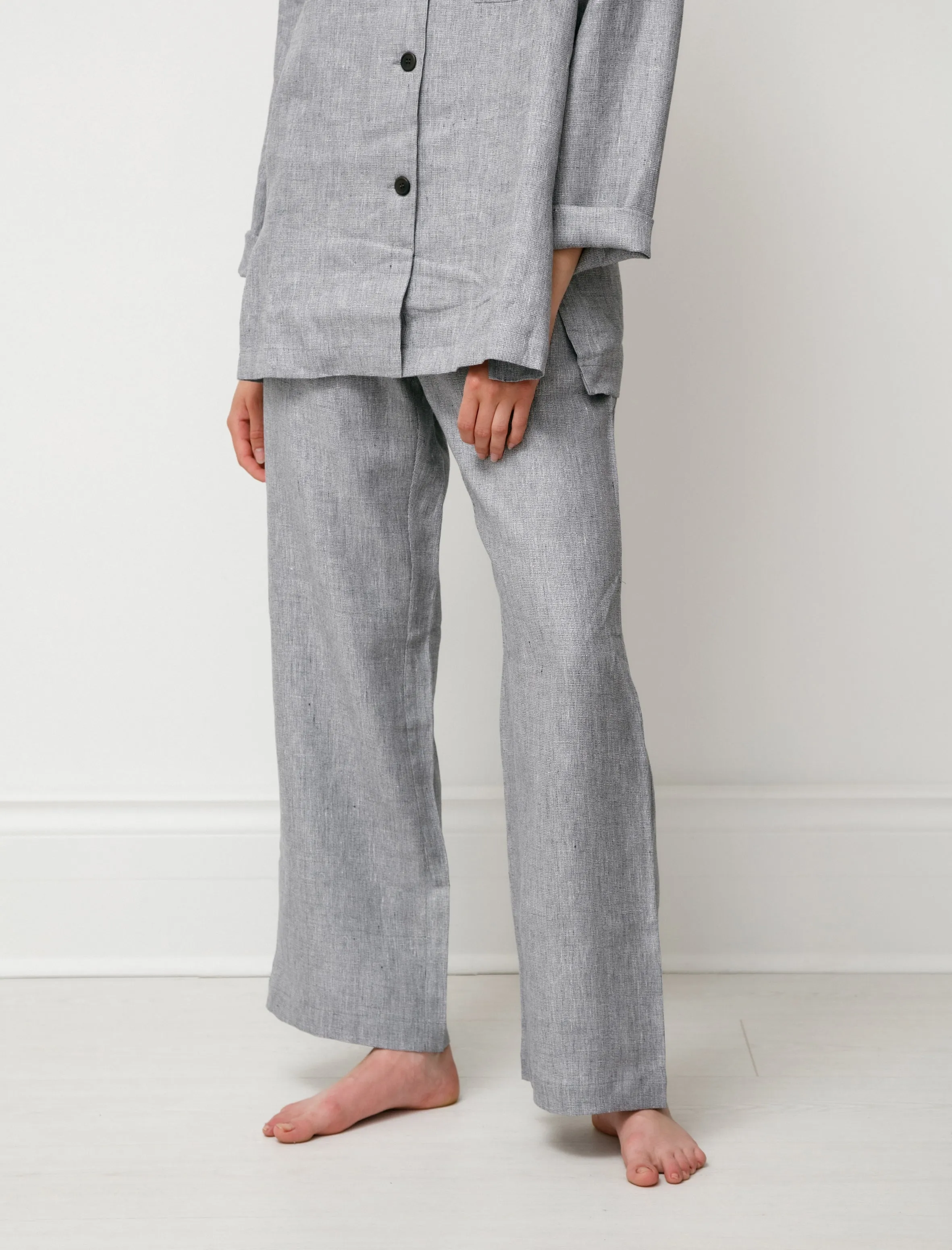 Women's Pyjama Set Tweedy Blue Linen sold by SHOP NEIGHBOR product image thumbnail 2