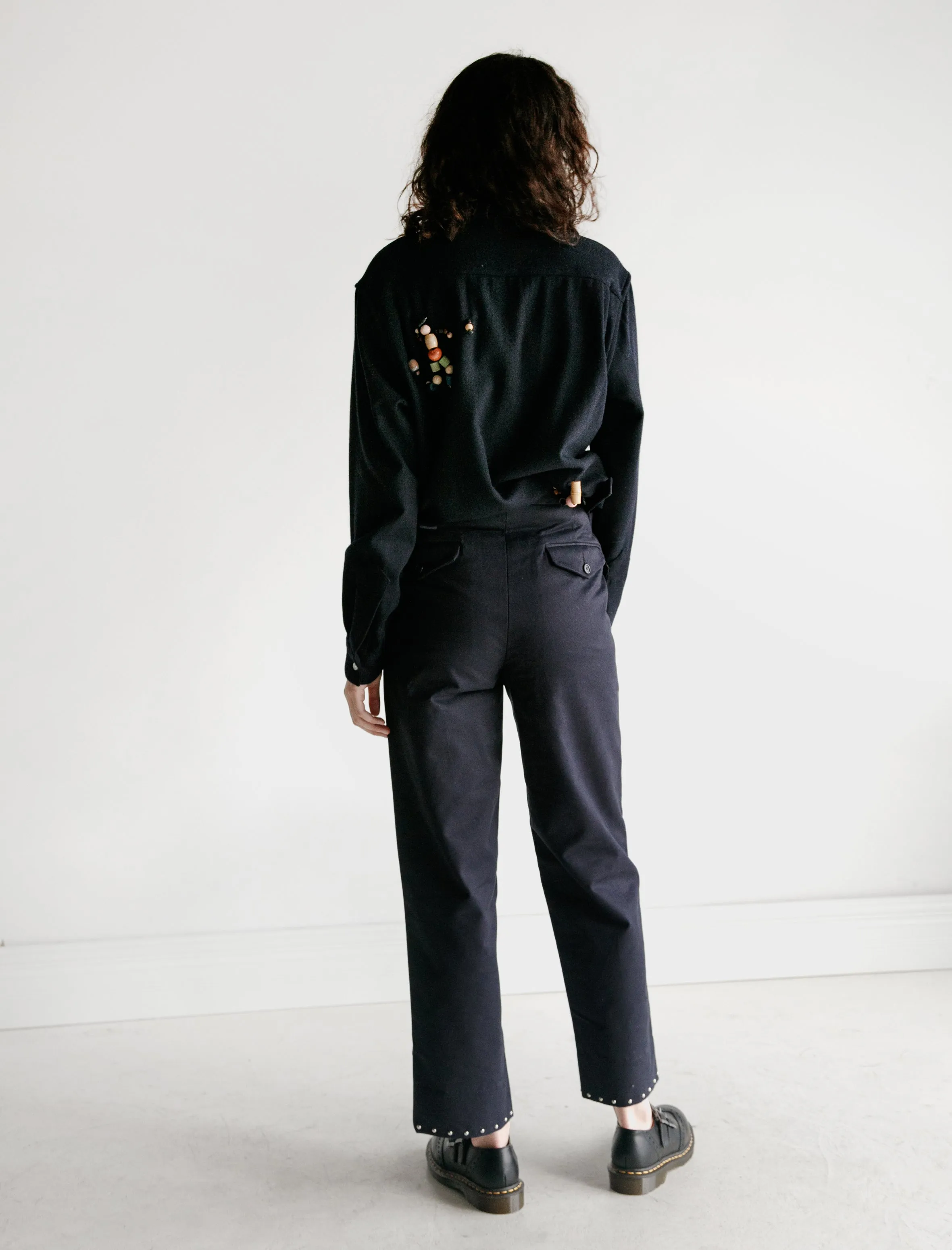 Navy Studded Side Tie Trouser sold by SHOP NEIGHBOR product image thumbnail 3