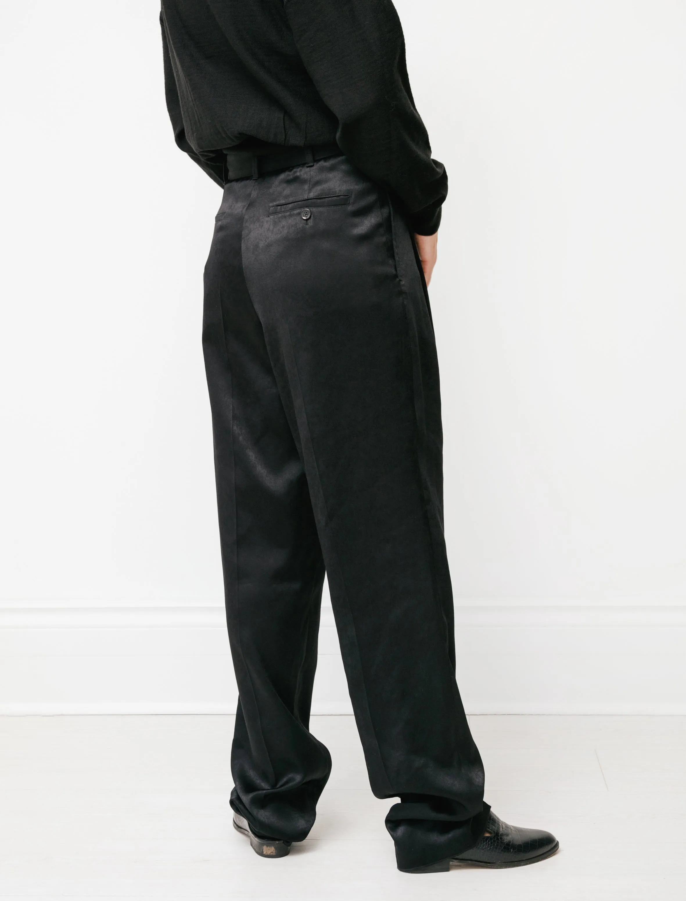 Pleated Pants Satin Black sold by SHOP NEIGHBOR product image thumbnail 5