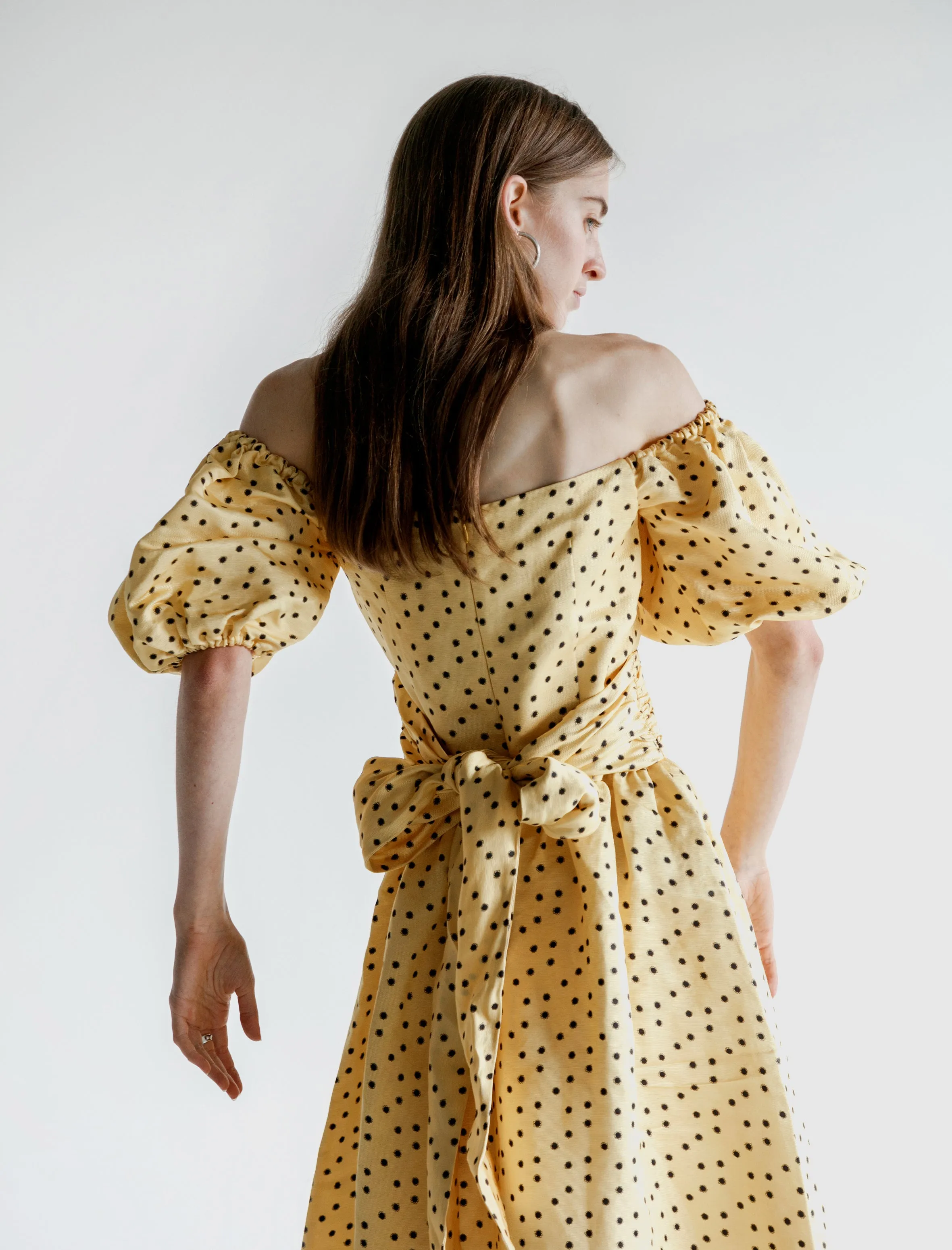 Eden Fitted Dress Banana/Black sold by SHOP NEIGHBOR product image thumbnail 3